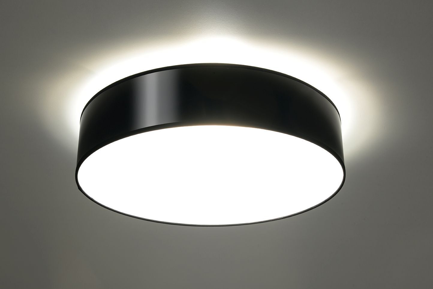 Deckenlampe rund flach Ø 55 cm blendarm 4x E27 Schwarz
