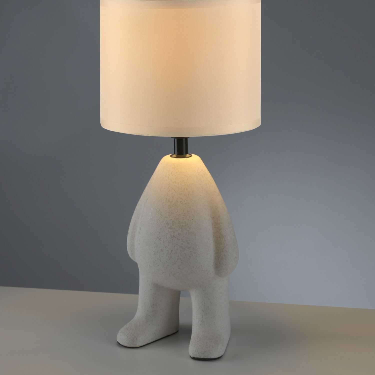 NachtTischlampe Keramik Stoff Teddy 38 cm E27 blendarm Lampe, Tischlampe