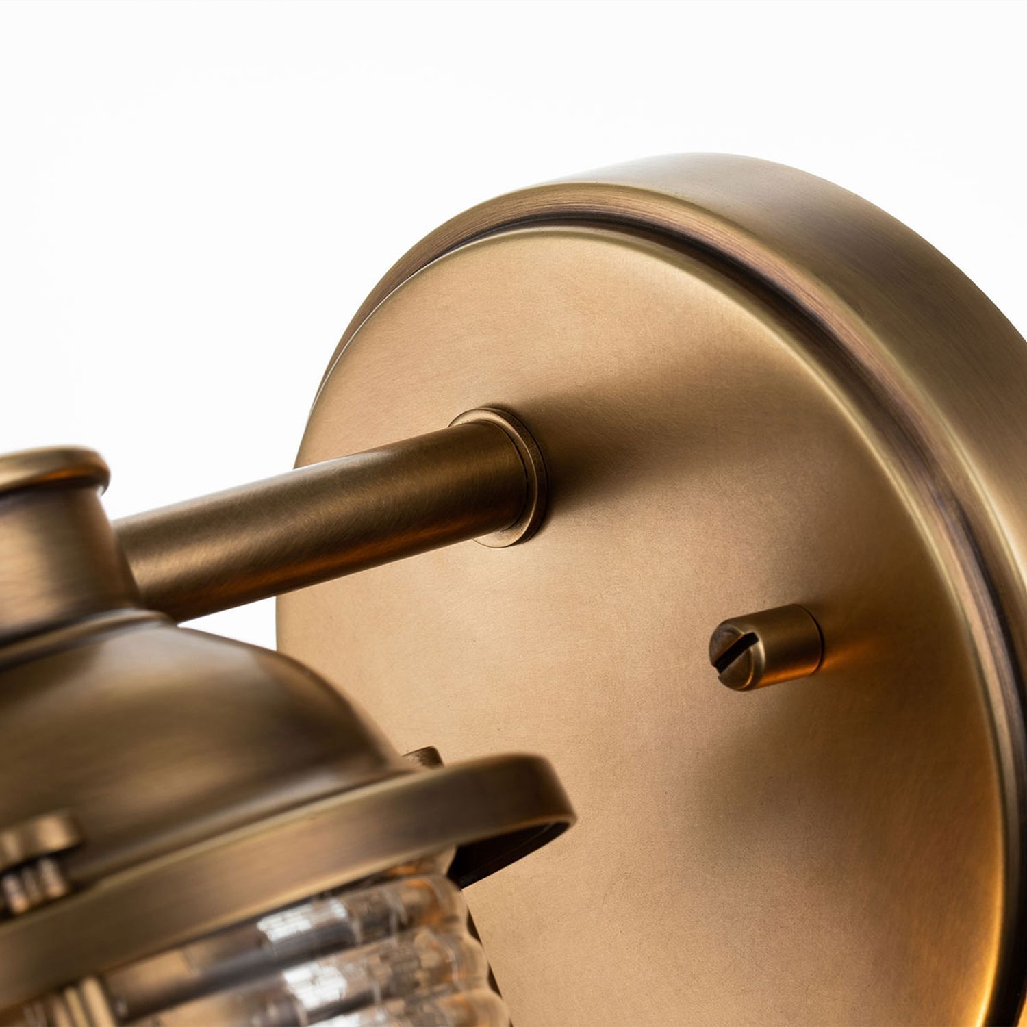 Badezimmerleuchte Wand Metall Glas 20,6 cm hoch IP44 E27 Bronze, Sinken, Waschbeckenhahn, Drinnen