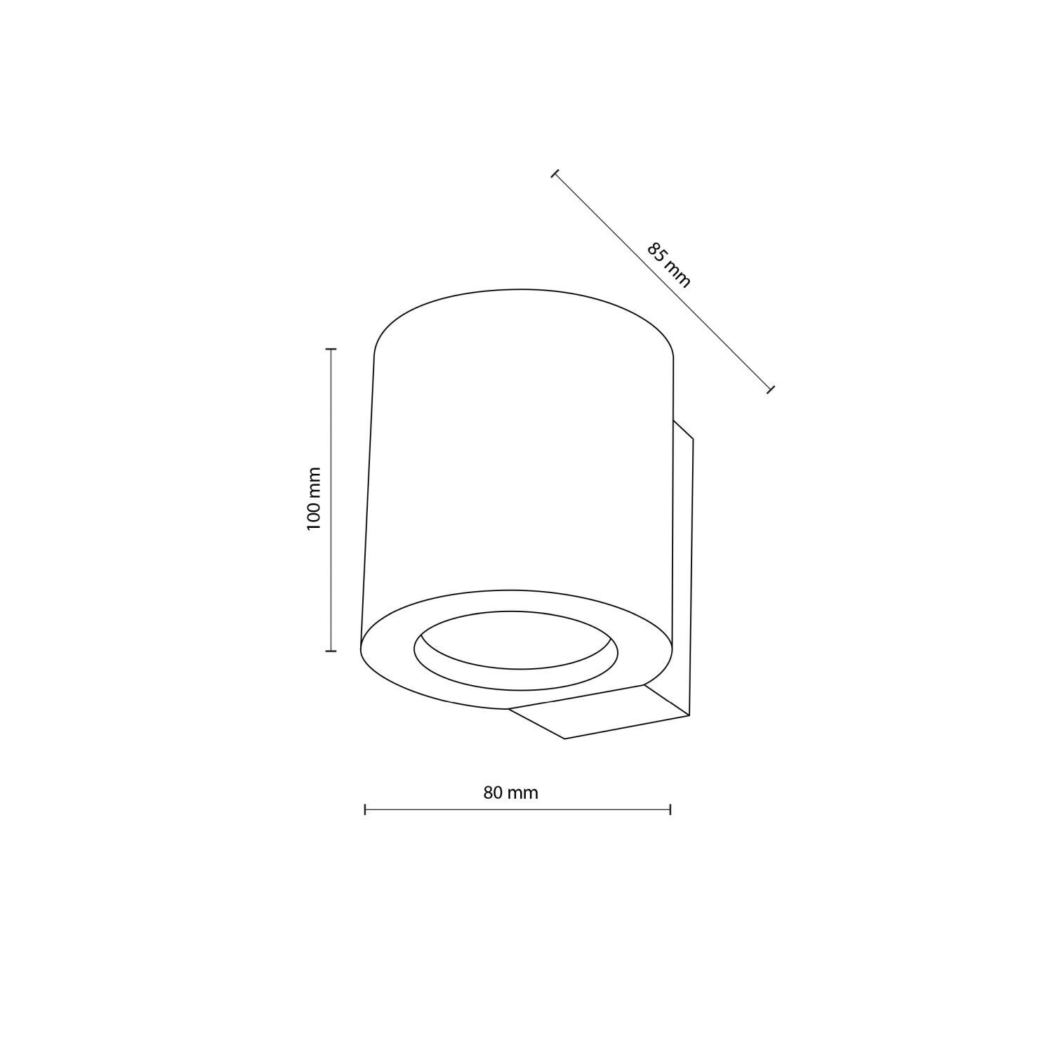 Wandlampe Holz Metall GU10 H: 8,5 cm klein Downlight