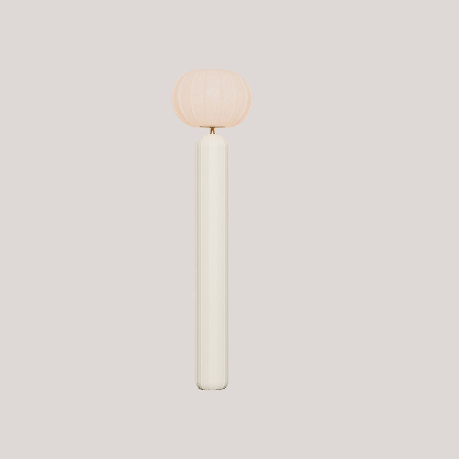 LED Solar Stehlampe Akku dimmbar Beige IP65 3000K 142cm lamp, Tischlampe, Perlweiß, Keramik, minimalistisch