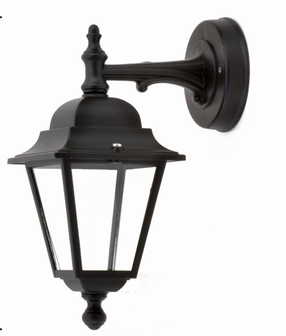 Wandlampe Außen Schwarz IP44 E27 Aluminium Laterne