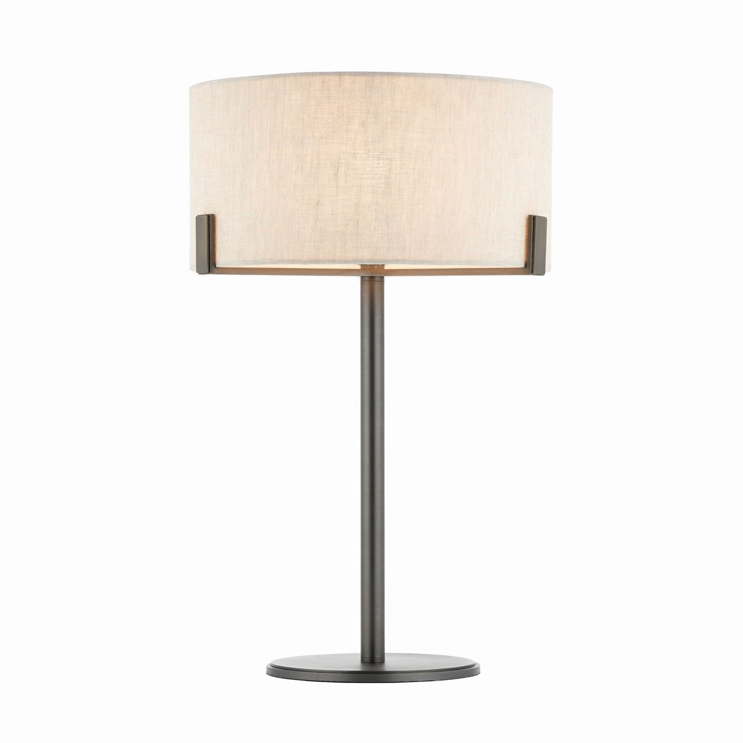 Tischleuchte Metall Stoff 59 cm in Bronze Weiß Modern