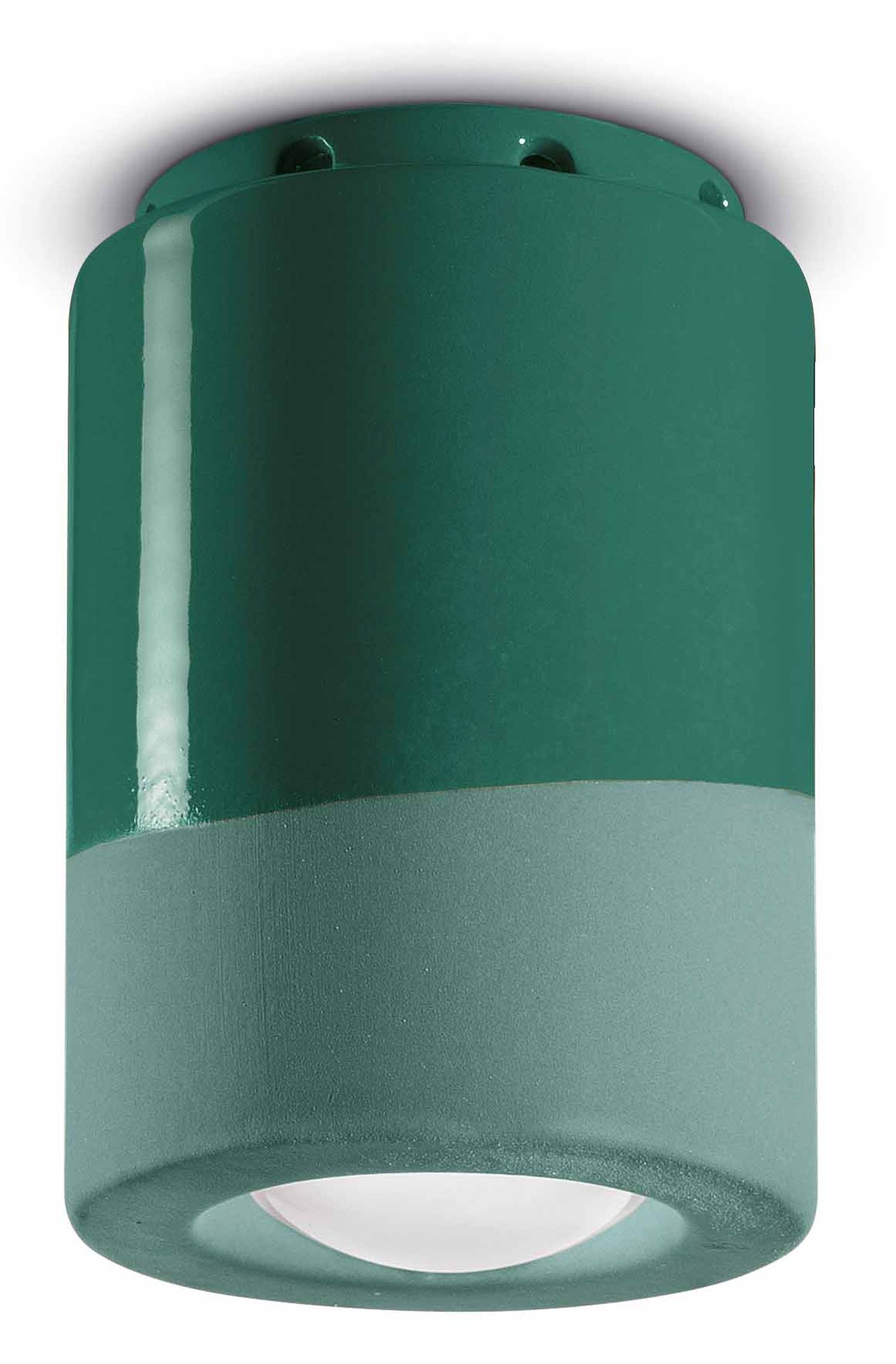 Deckenlampe Keramik D: 8,5 cm Aufputz Grün E14 Handarbeit