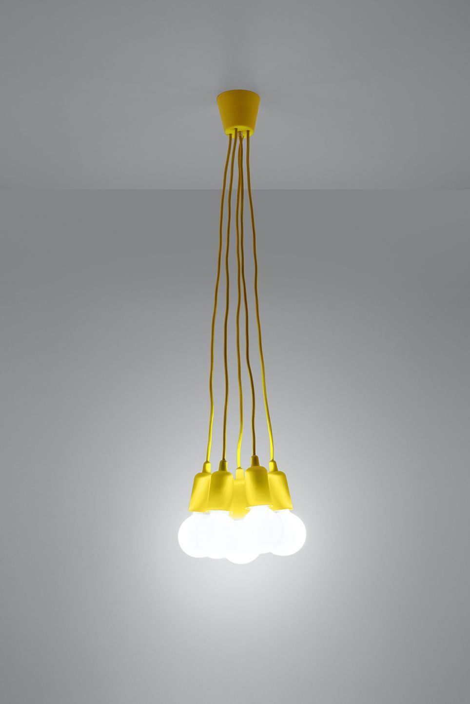 Gelbe Hängelampe Retro verstellbar bis 90 cm für E27