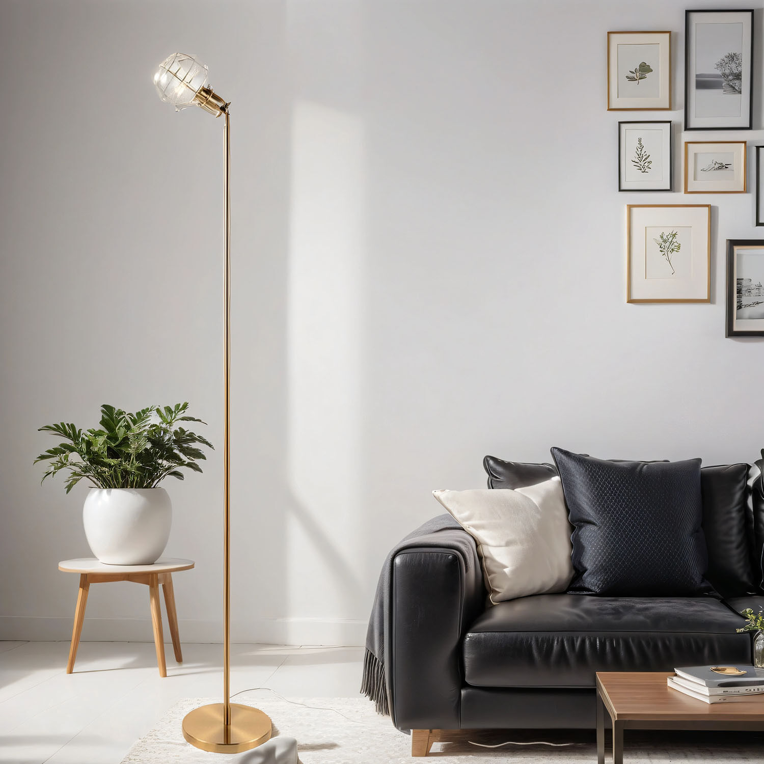 Lampe, Pflanze, Stehlampe, Couch, Mobiliar