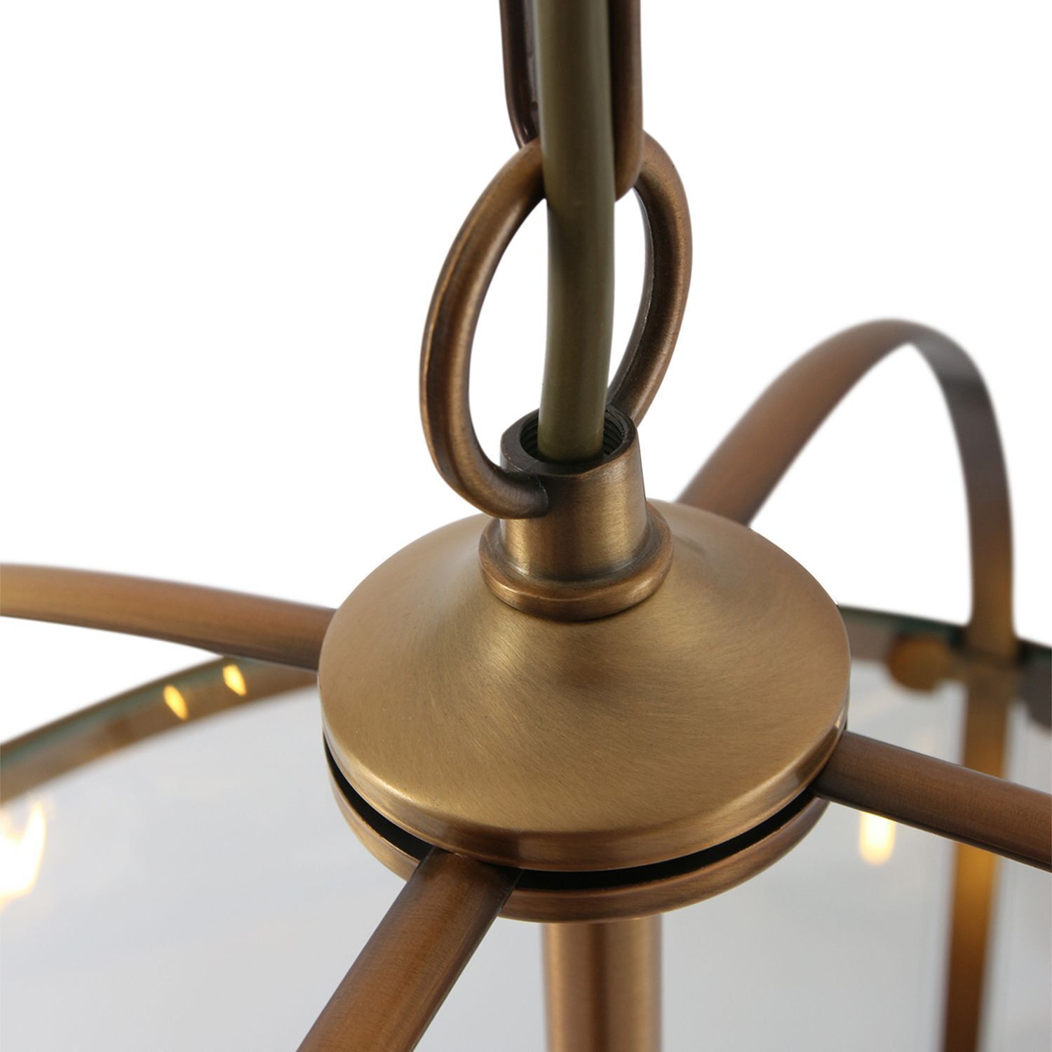 Hängelampe Glas Metall in Bronze B:31 cm E14 stilvoll