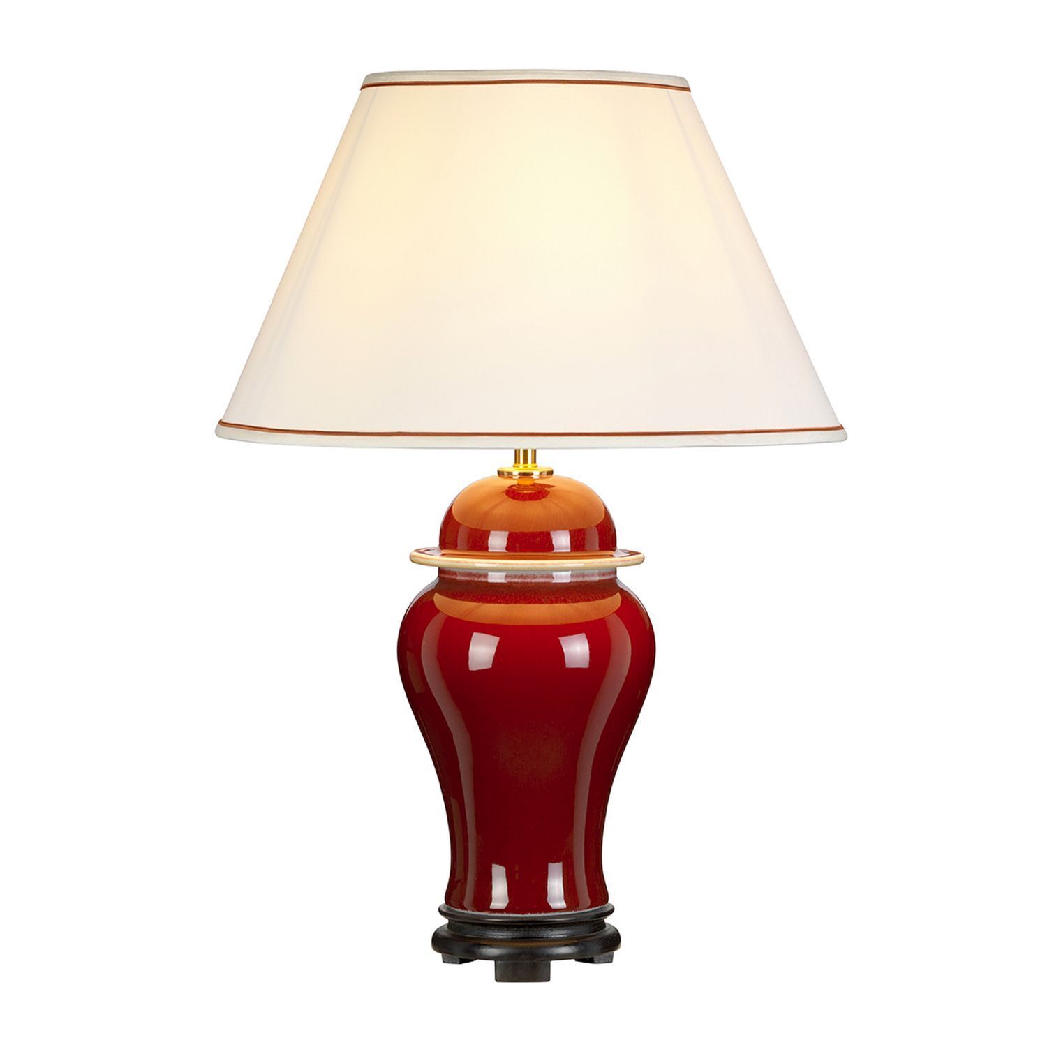 Tischlampe Keramik Rot Ecru Weiß E27 65 cm MALDRA