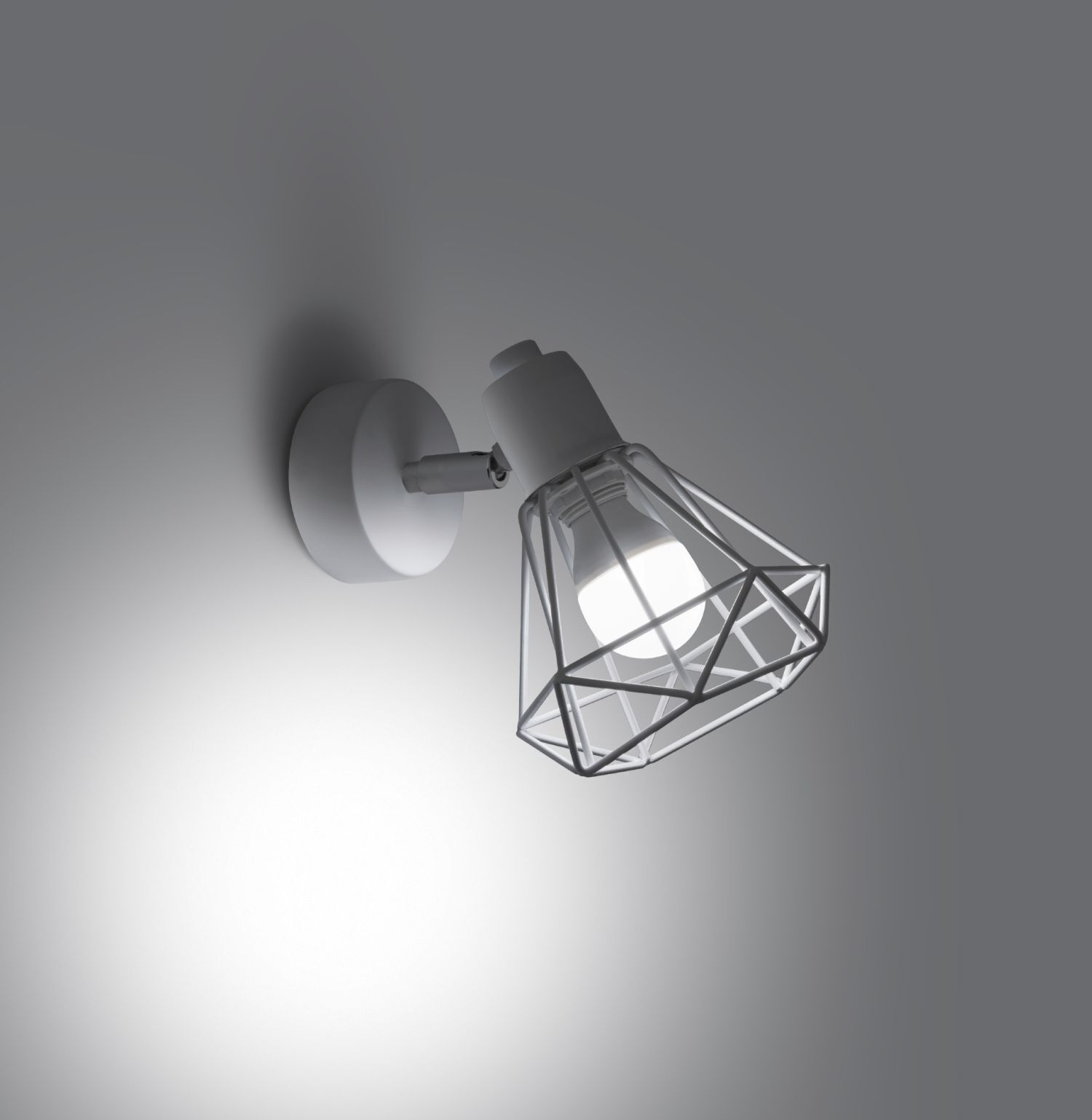 Wandlampe Weiß schwenkbar Draht Schirm E27 Retro