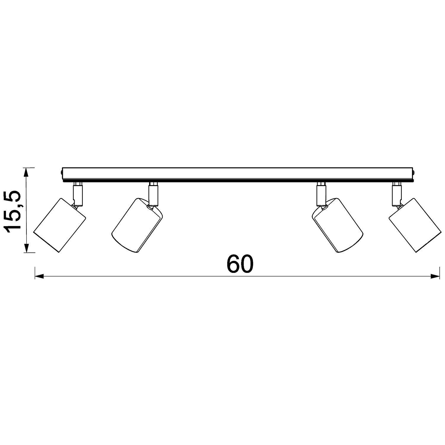 Deckenspot beweglich Holz Metall Weiß Natur 4-flmg GU10