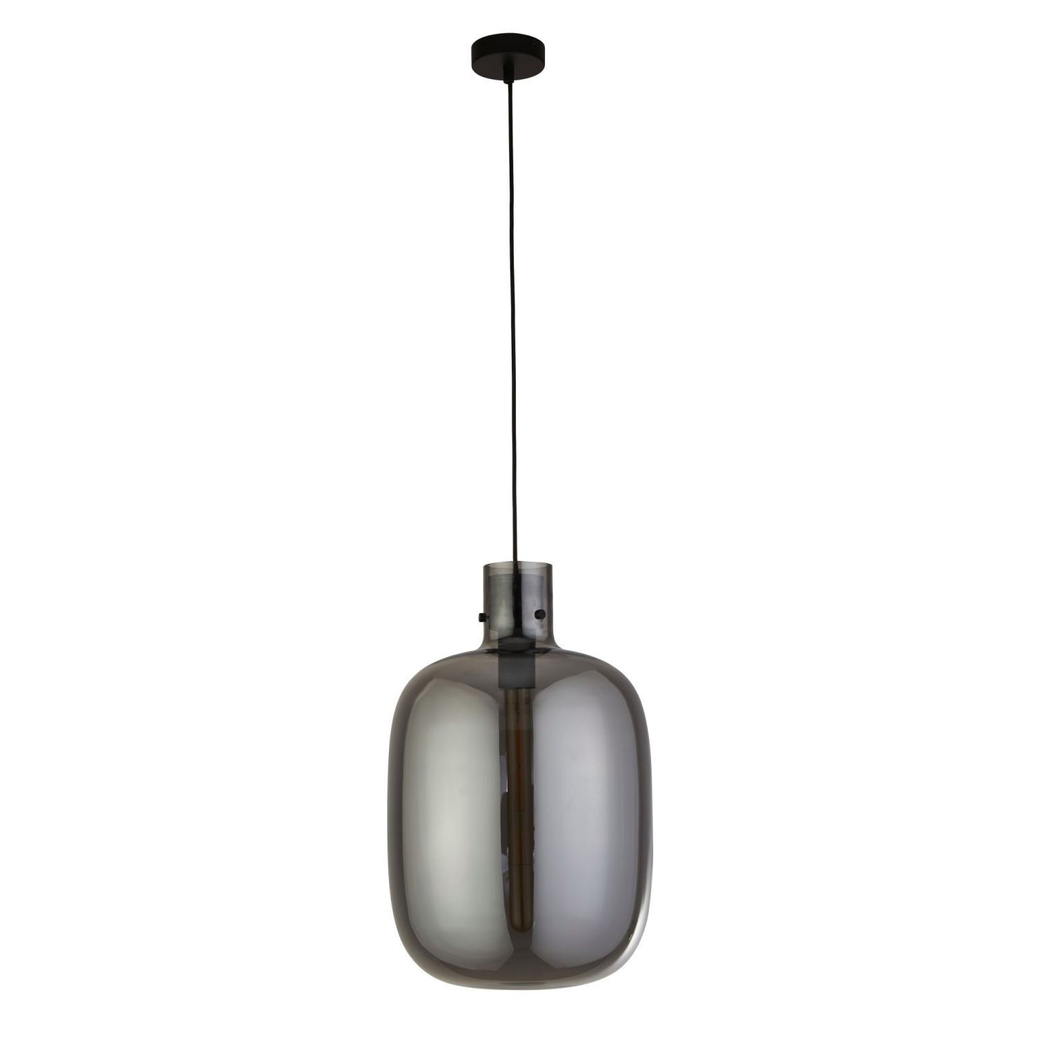 Hängeleuchte Rauchglas E27 D: 30 cm H: max. 120 cm Grau