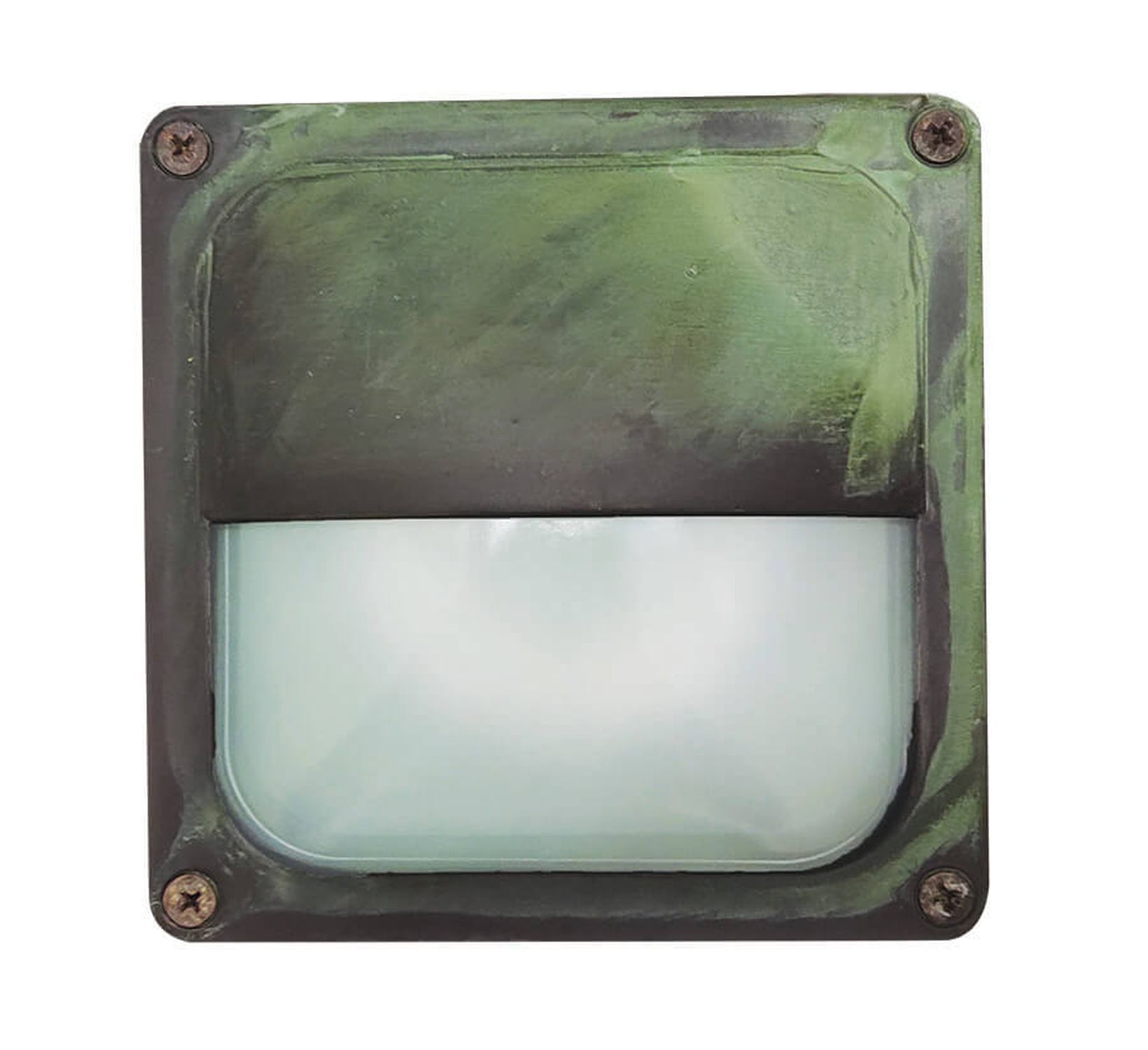 Außenleuchte Wand Messing Glas B: 16 cm IP64 Grün Antik