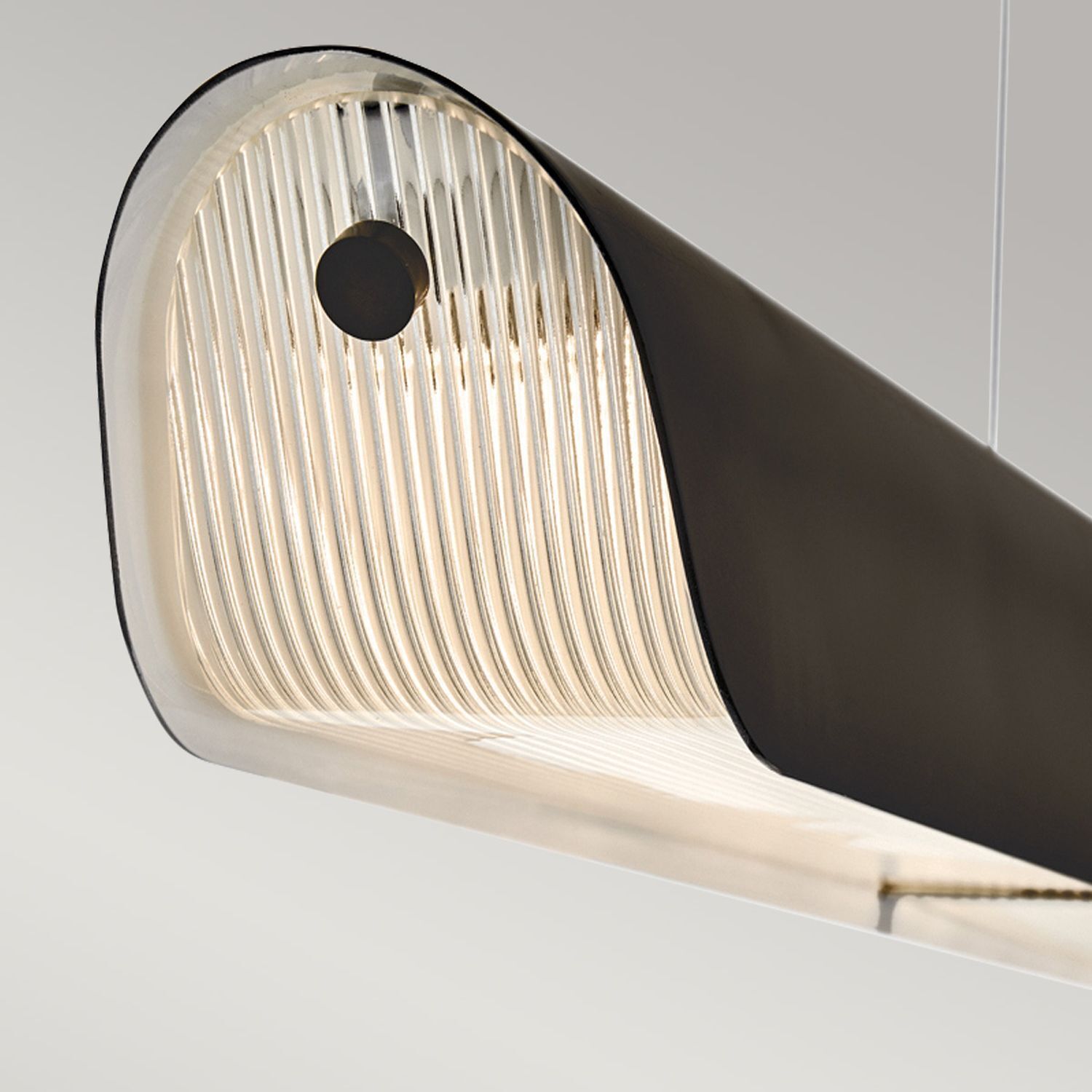 Pendelleuchte LED 116,8 cm lang Metall Glas Schwarz Modern Pendelleuchte LED 116,8 cm lang Metall Glas Schwarz Modern