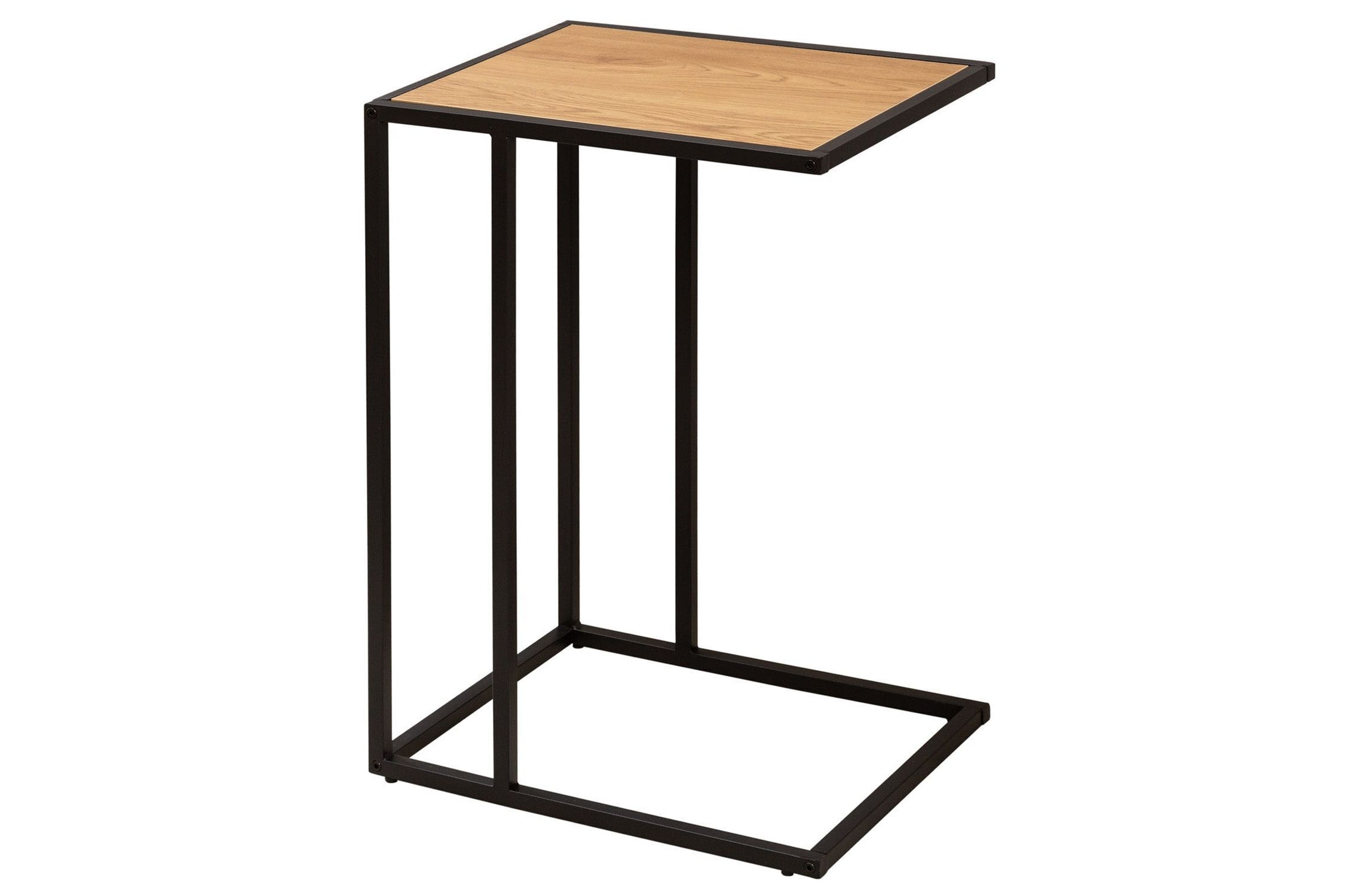 Beistelltisch 43x35 cm C-Form H: 63 cm Metall MDF