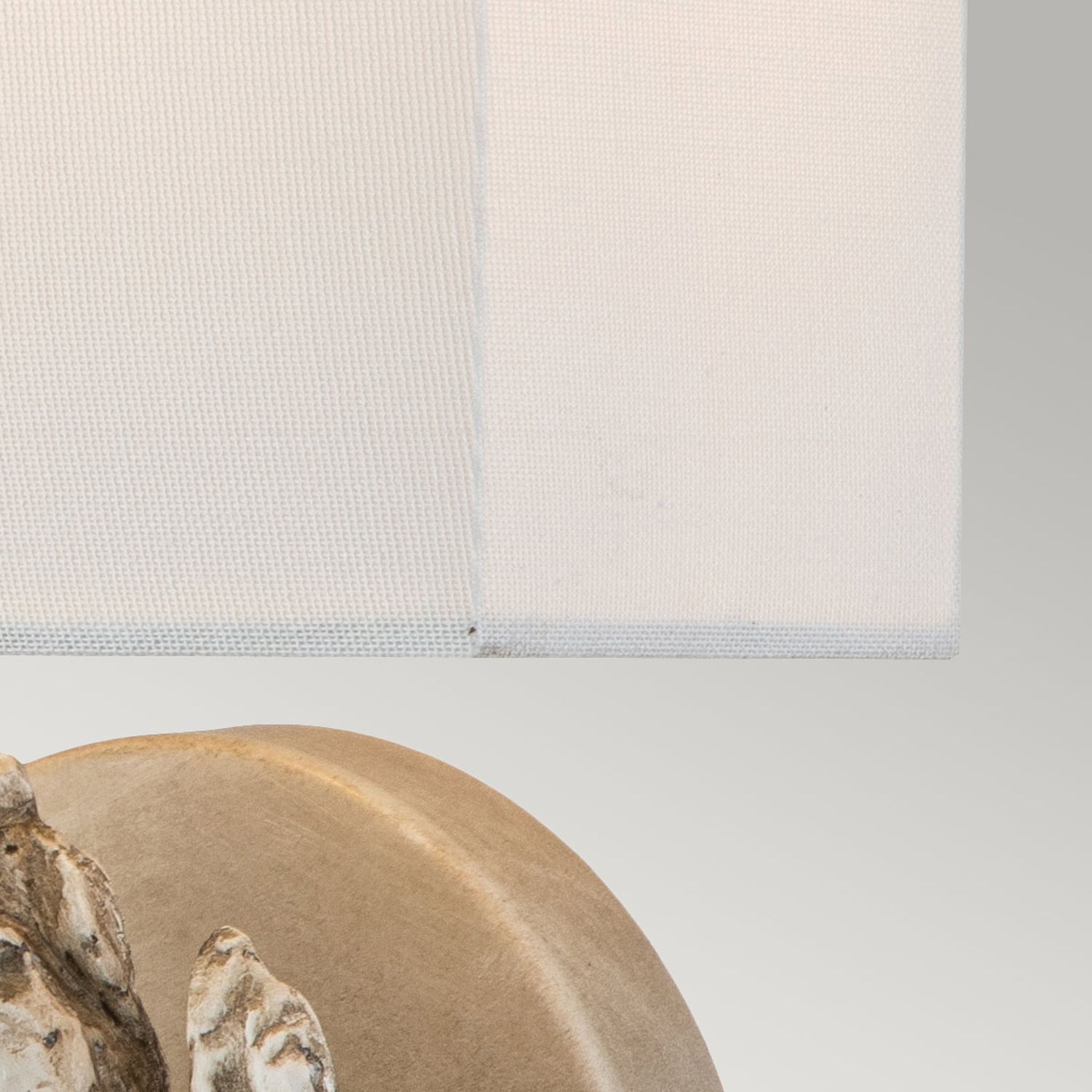 Wandlampe Stoff 31,8 cm hoch Creme Weiß