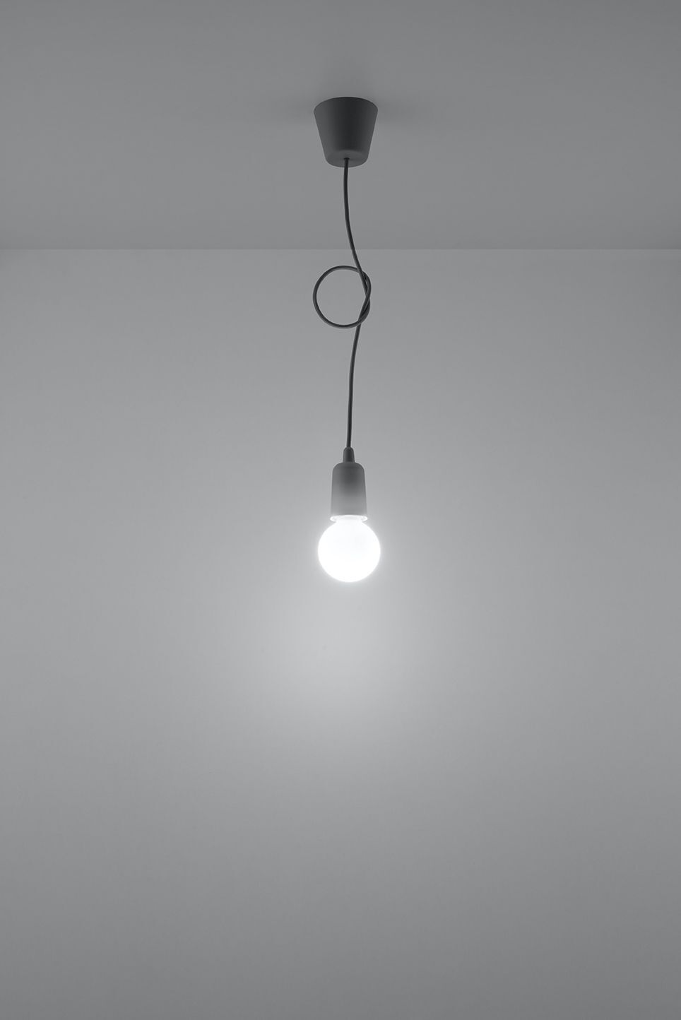 Retro Hängelampe Grau verstellbar bis 90cm für E27