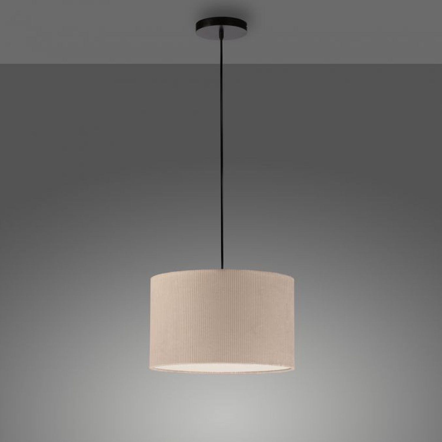 Stoff Hängelampe blendarm Beige E27 Ø45 cm gemütlich