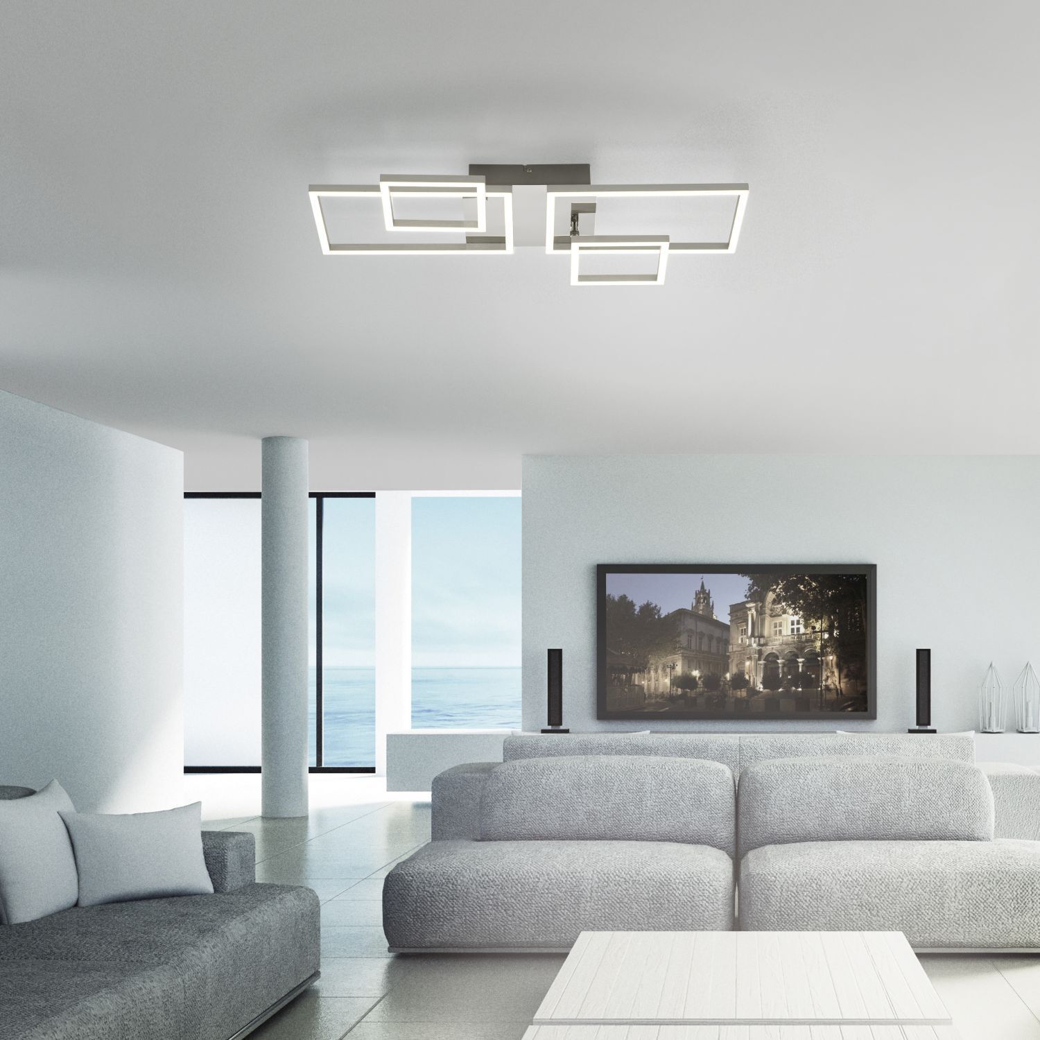 Verstellbare LED Deckenlampe in Stahl L:65 cm 3000 K