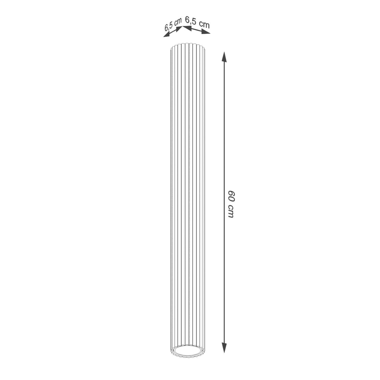 Deckenspot Weiß Ø 6,5 cm 60 cm hoch GU10 Aufputz Aluminium