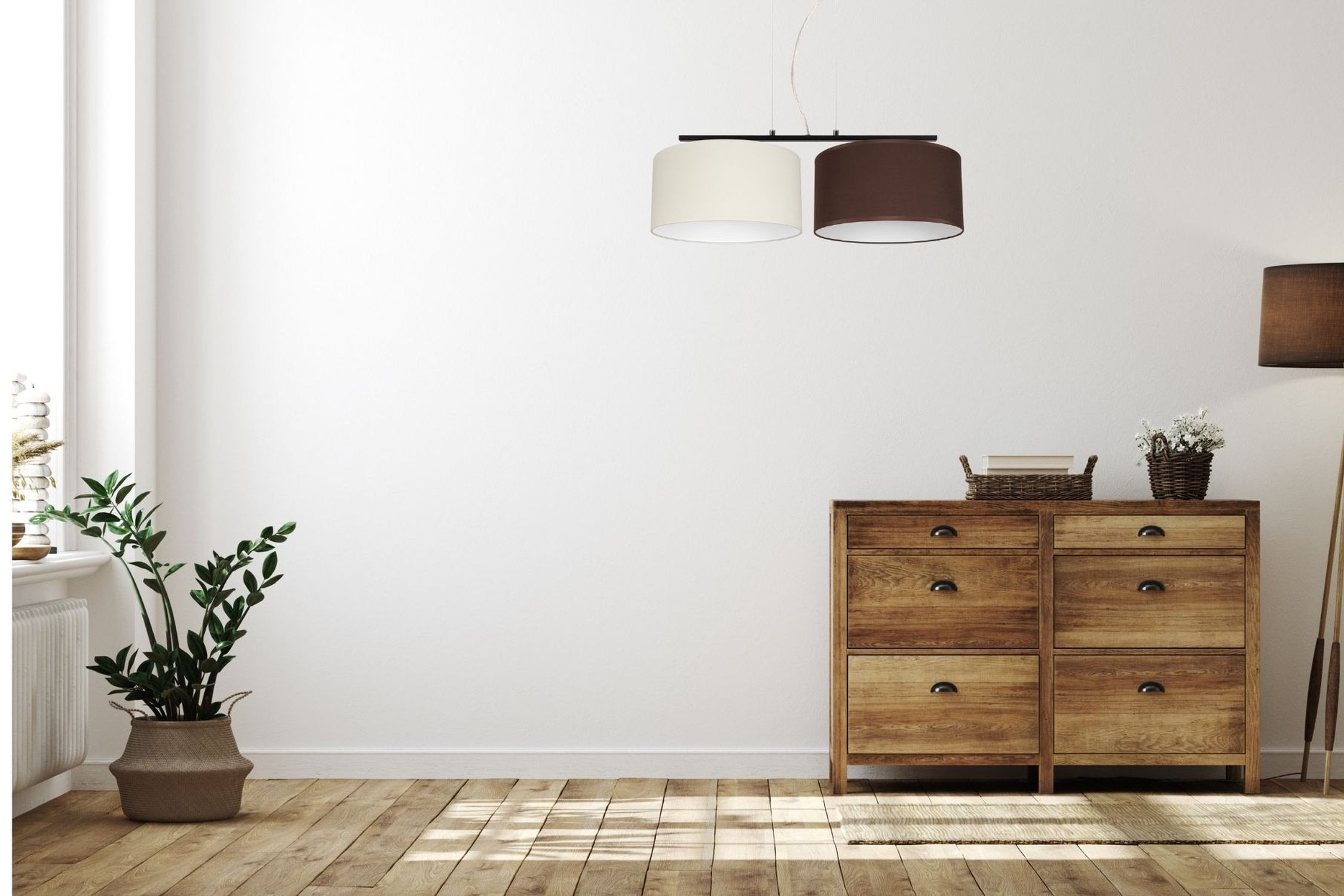 Holz-Kommode, sechs Schubladen, Mid-Century, braun, Wohnaccessoire Aufbewahrung