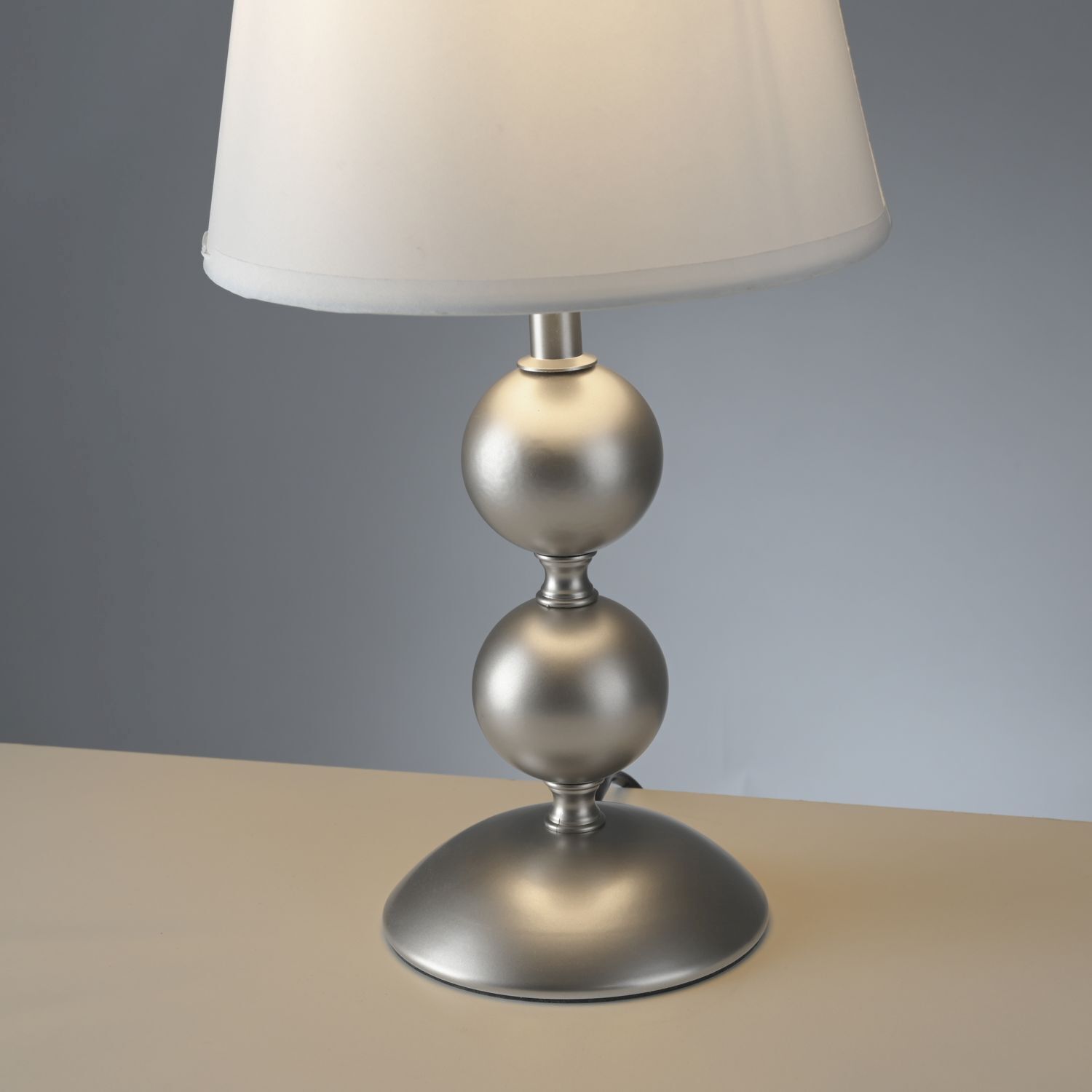 Tischlampe Stoffschirm Metall Creme Bronze 36 cm E27