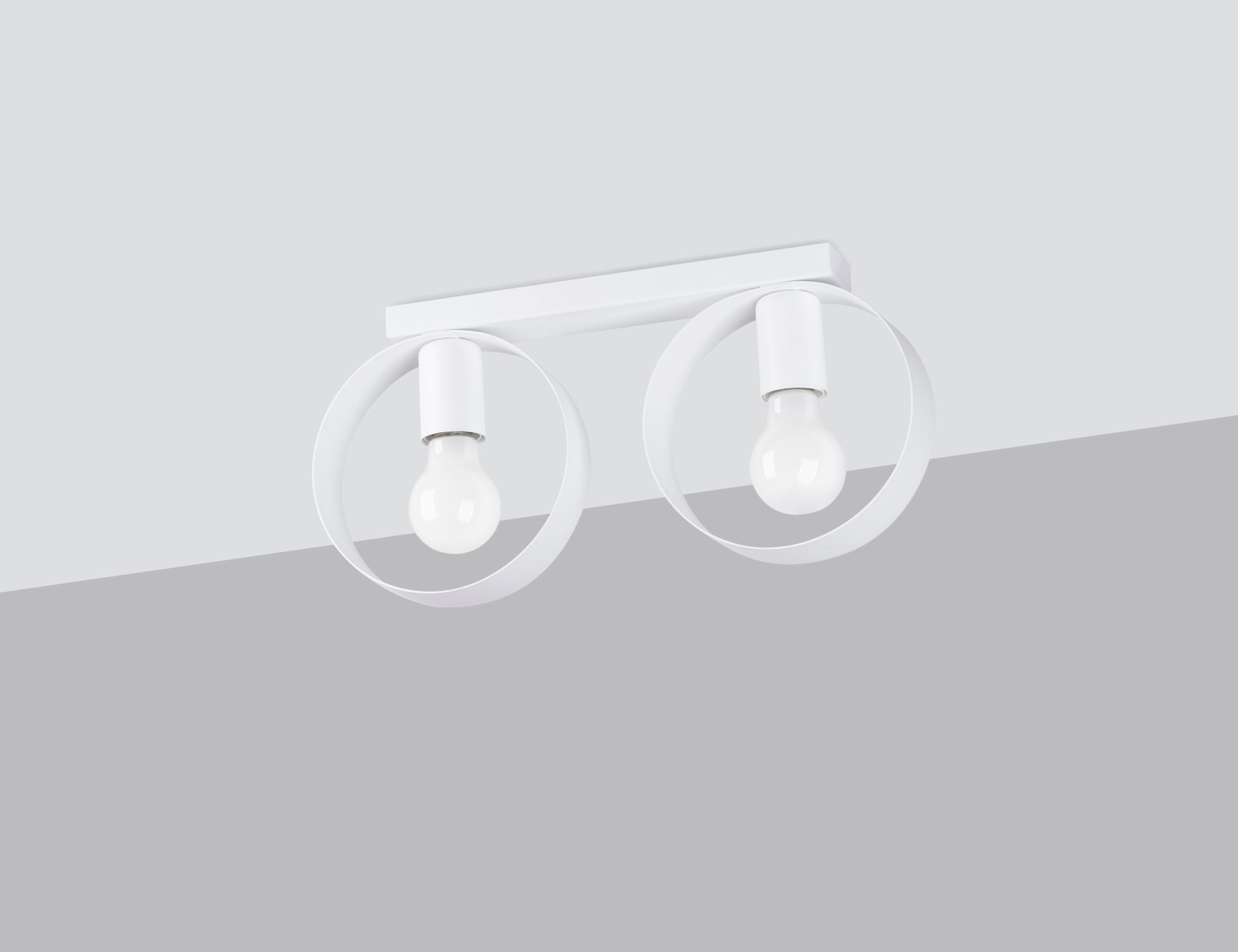 Deckenlampe Weiß Metall 40 cm lang 2-flammig E27