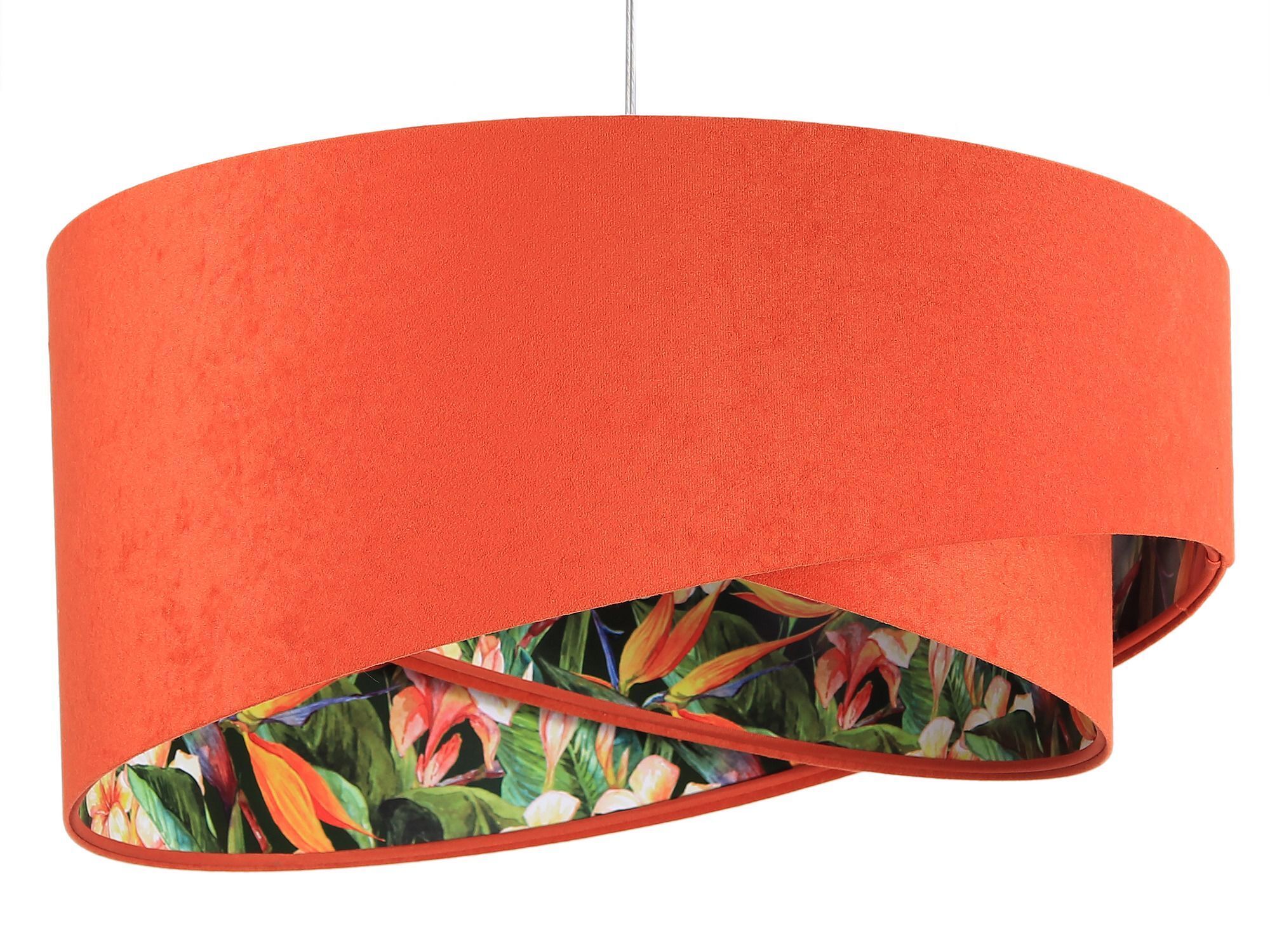 Wohnzimmer Hängelampe Orange Bunt Stoff rund Ø50cm Deckenleuchte, Lampe