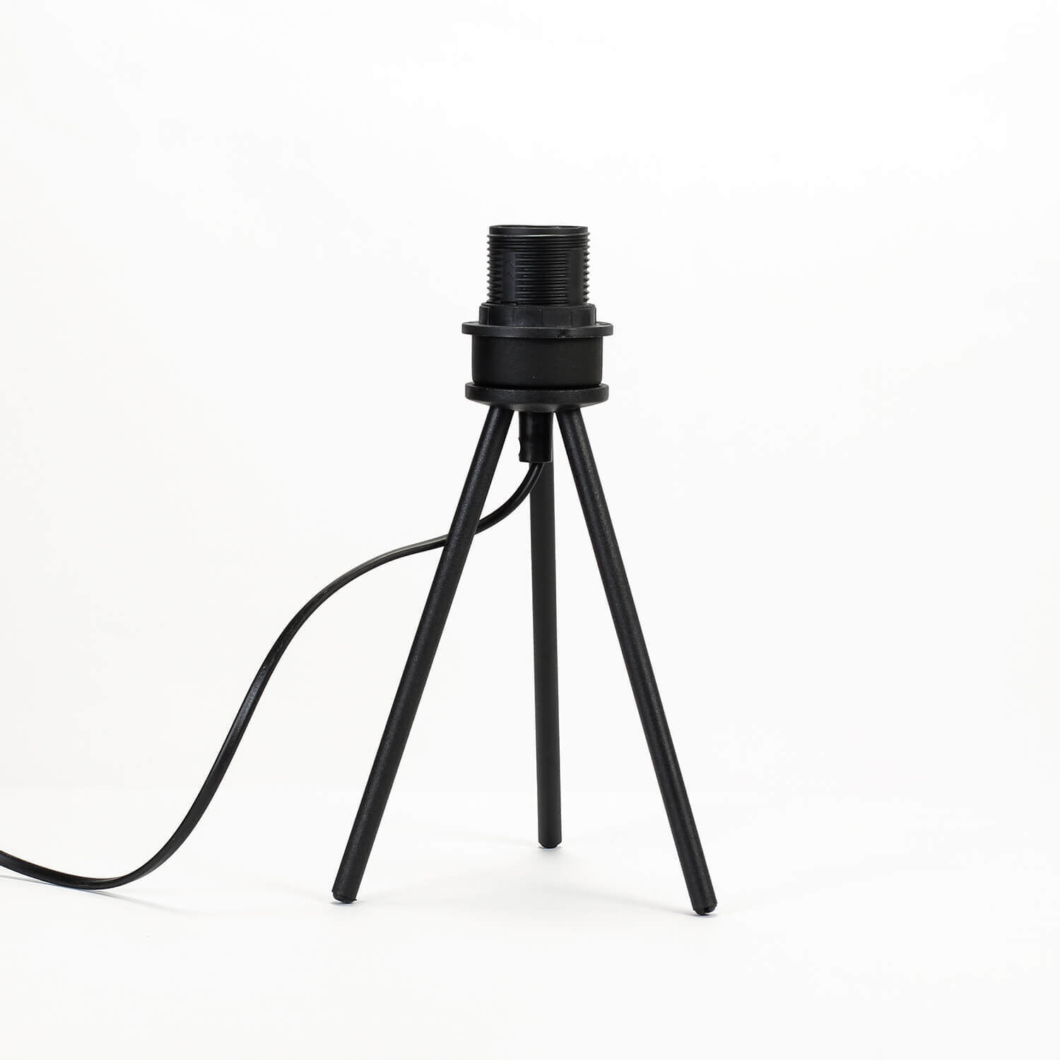 Schwarze Tischleuchte Metall H 35cm Doppelschirm Stativ