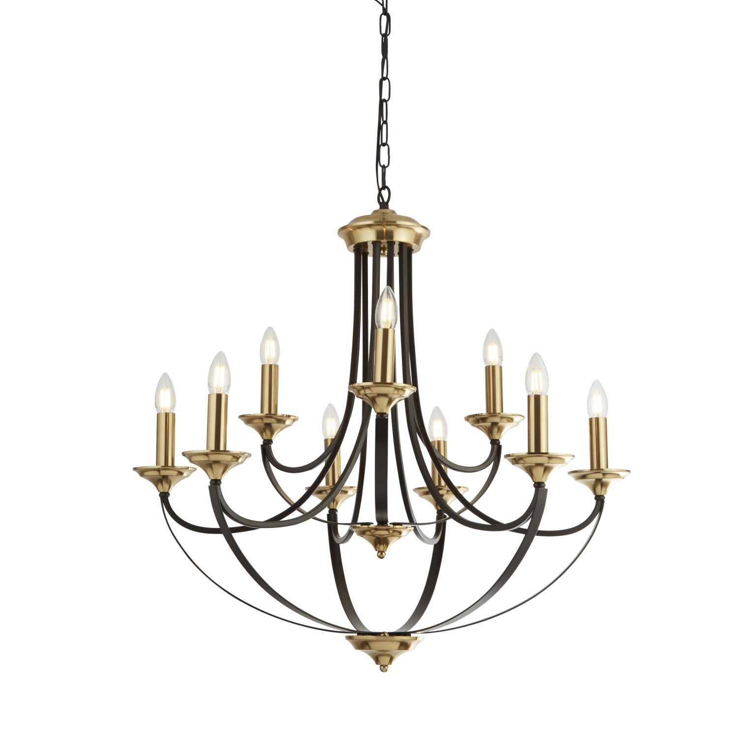 Kronleuchter Metall Ø 78 cm 9-flammig E14 in Bronze JORGE