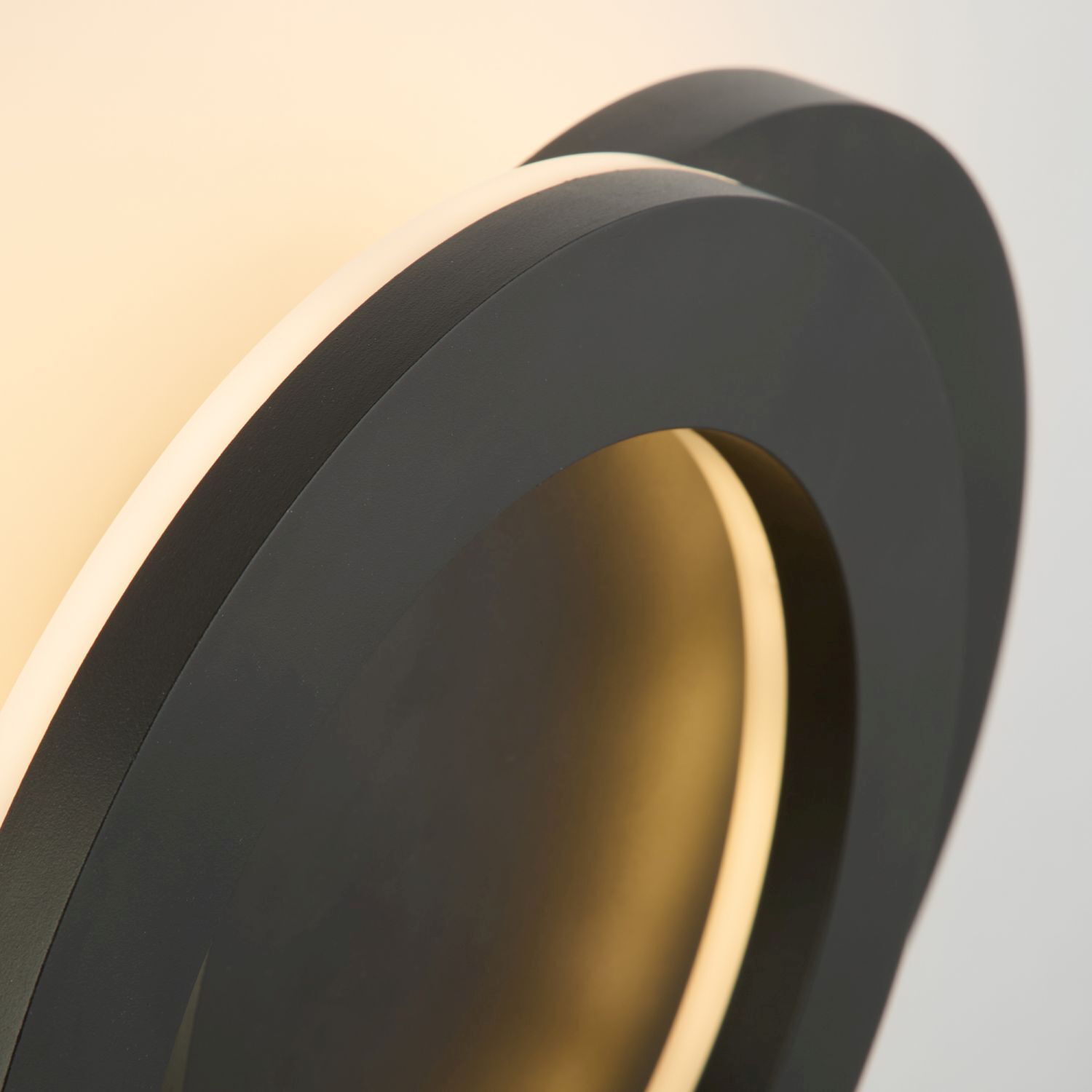 lampe, wandlampe, schwarz, metall, ringlicht