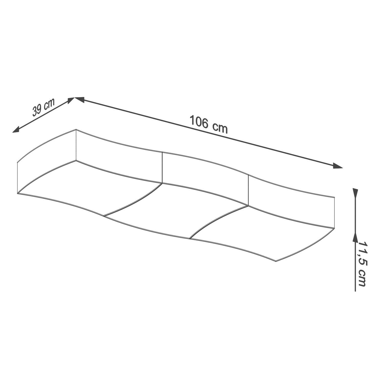 Deckenleuchte Modern 106 cm lang flach blendarm 6x E27