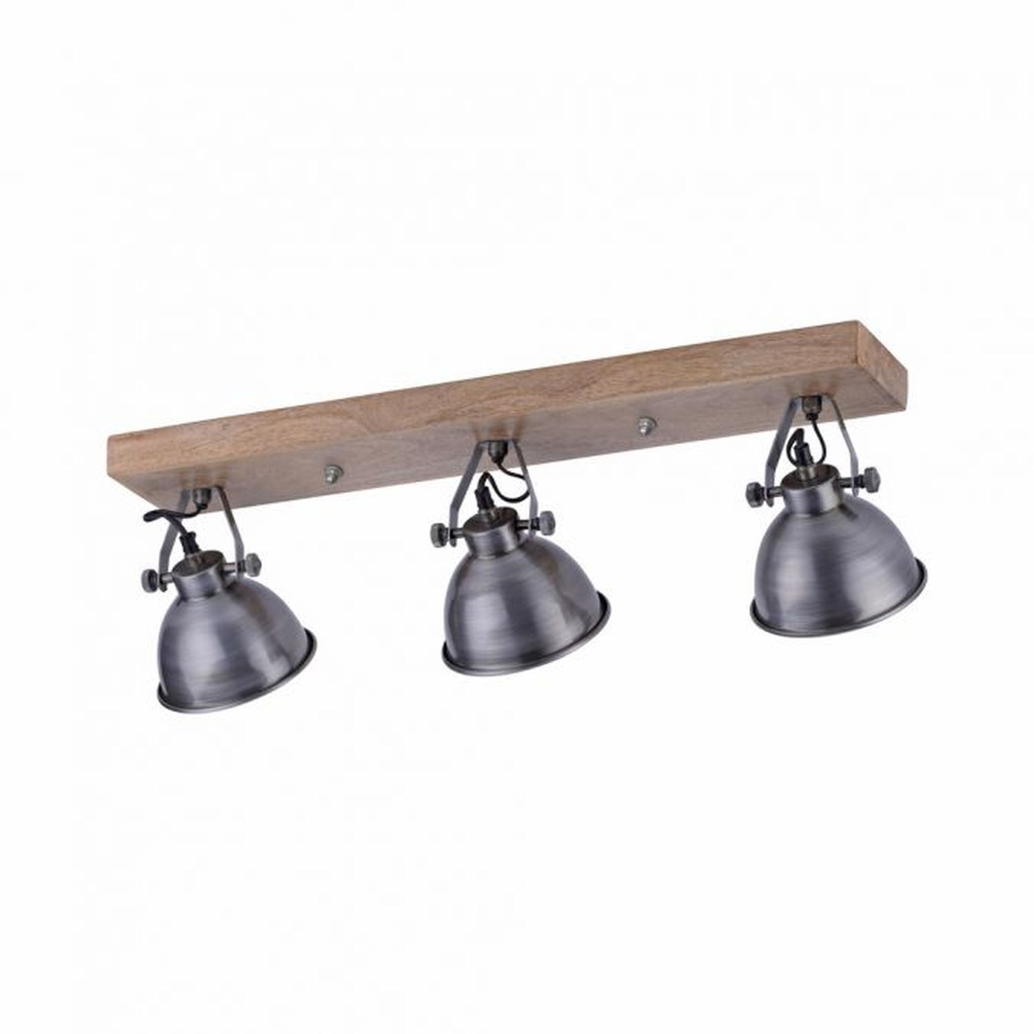 Industrial Deckenspot Holz Metall in Eisen E14 74 cm