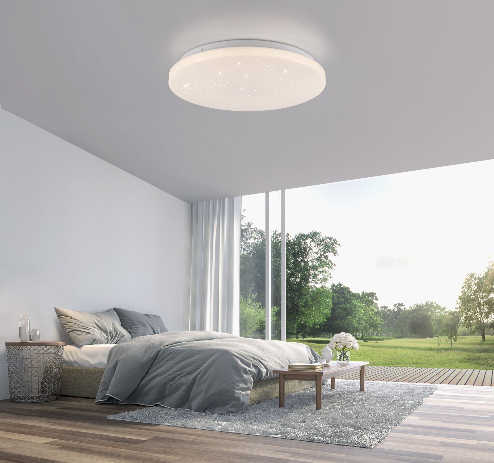 LED Deckenlampe Sternenhimmel Ø34 cm 3000 K warmweiß Deckenleuchte, Drinnen, Innenarchitektur, Inneneinrichtung