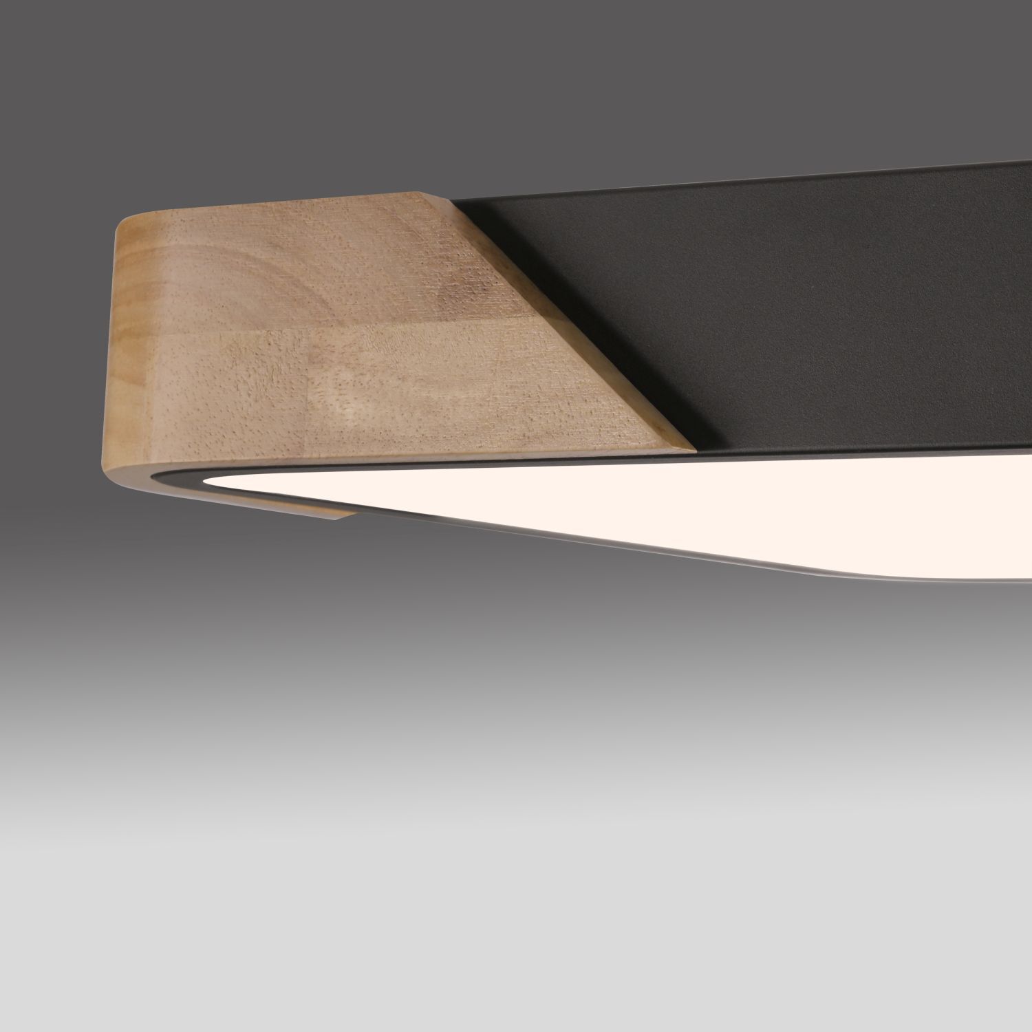 LED Deckenleuchte Holz L:32 cm Schwarz Natur 3000 K