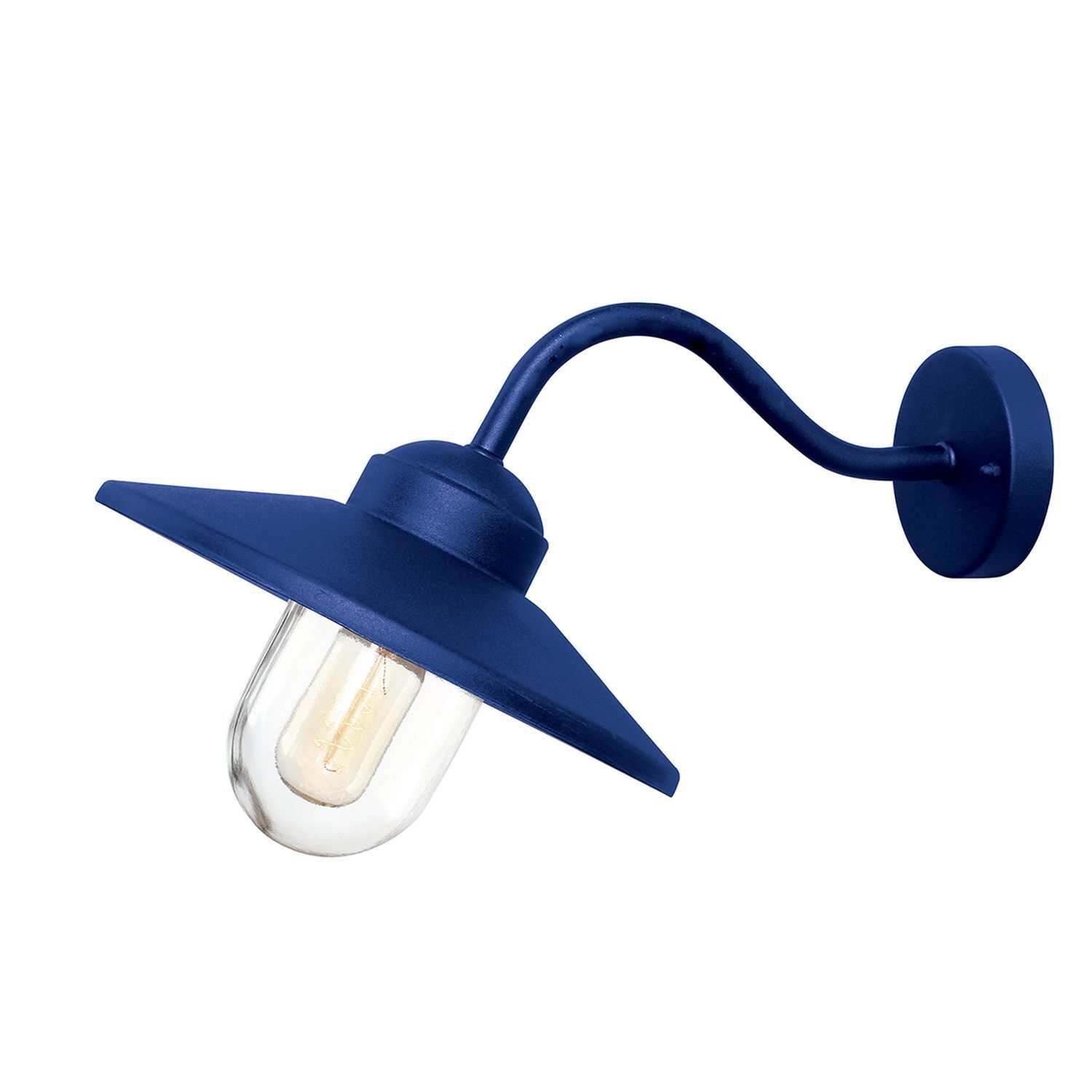 Außenlampe Blau Edelstahl Glas E27 IP44 Wand KARISE