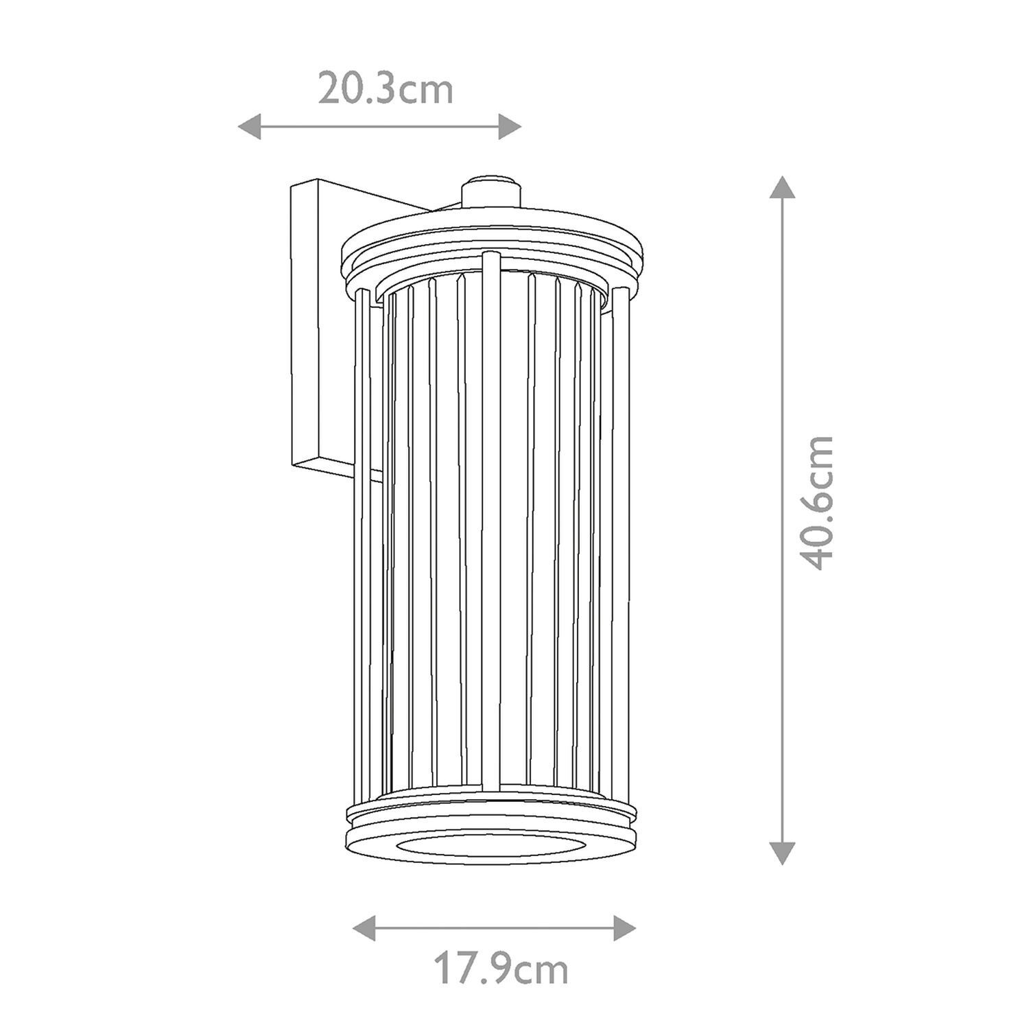 Wandleuchte außen IP44 40,6 cm hoch Aluminium Glas E27