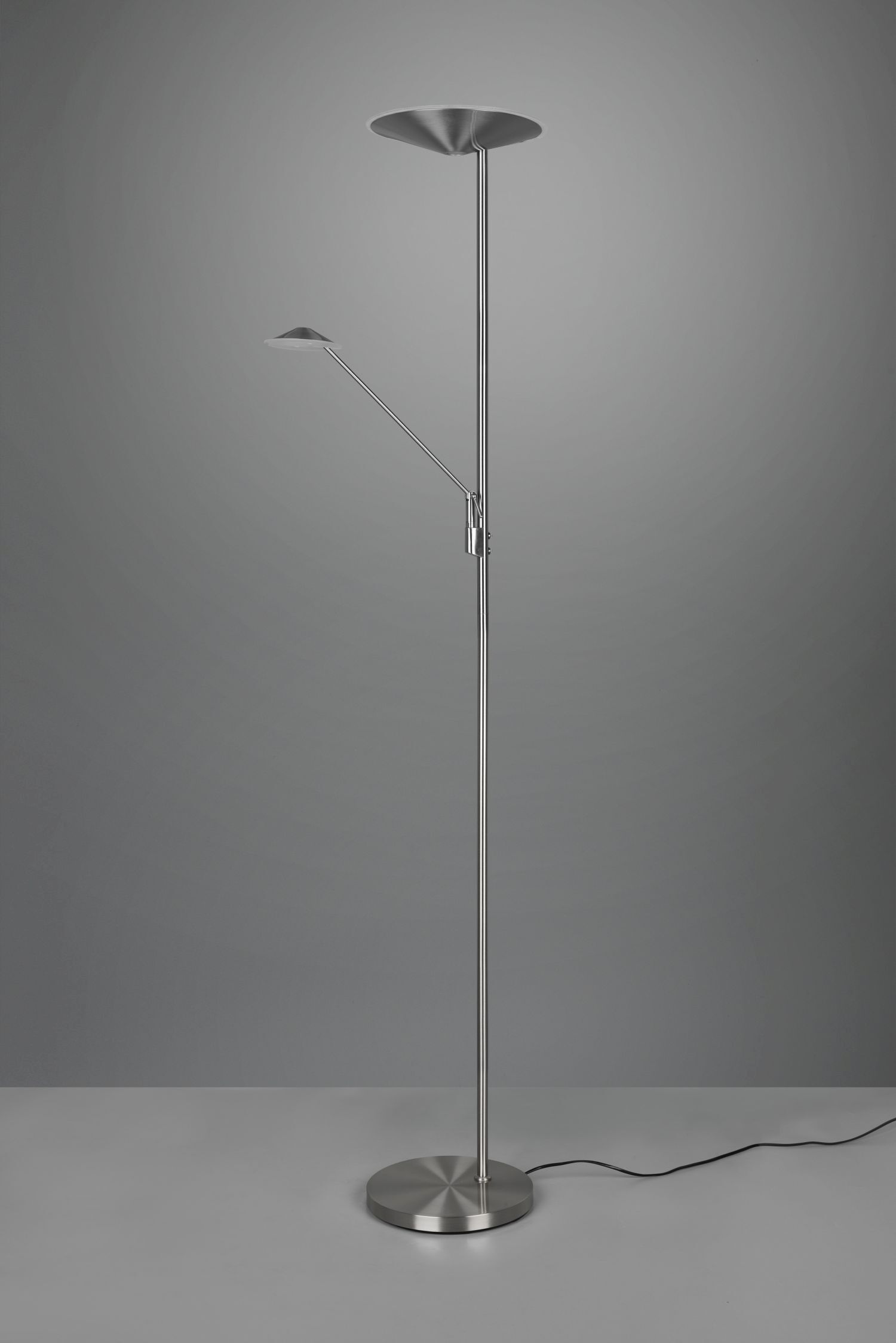 Dimmbare LED Stehleuchte flexibel 180 cm in Nickel