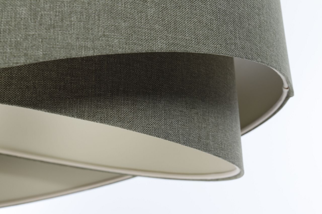 Hängeleuchte Stoff Grün E27 rund D: 50 cm Modern INGRAM