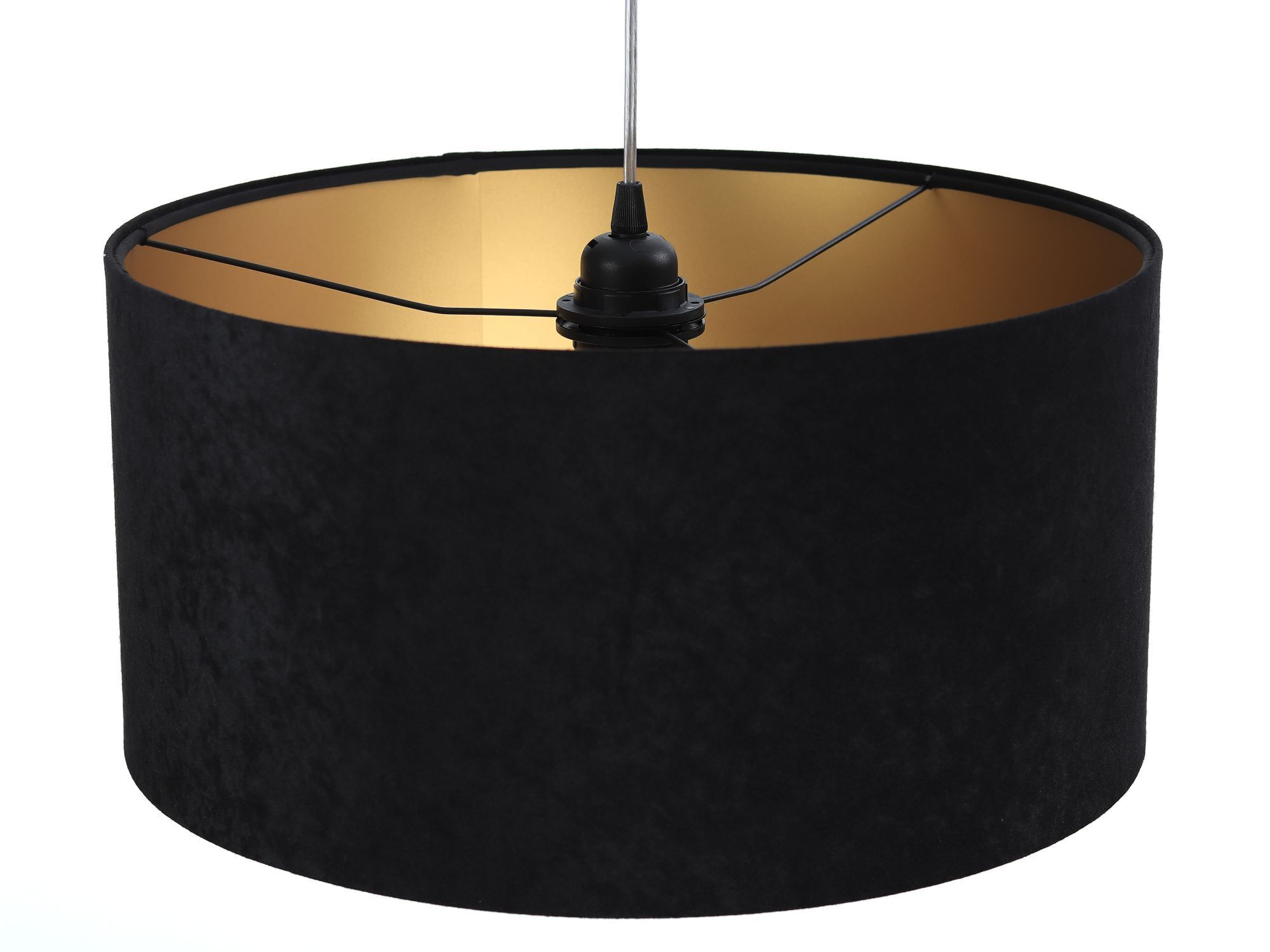 Pendelleuchte Schwarz Gold Stoff Retro Esstisch Lampe, Lampenschirm