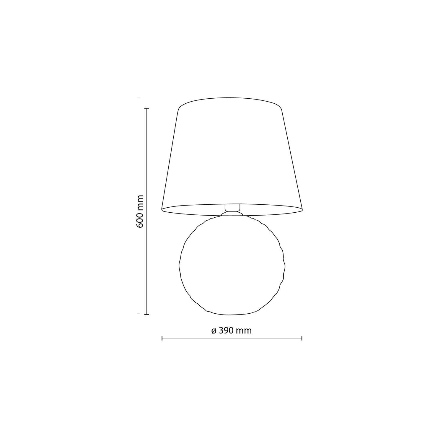 Tischleuchte Weiß 60 cm hoch Ø 38 cm Glas Stoff DOLORES