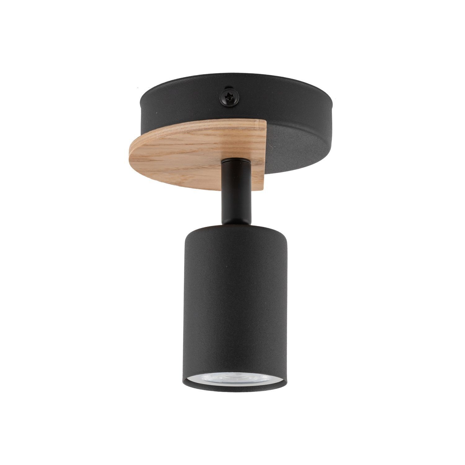 Spot Strahler Metall Holz schwenkbar Schwarz Natur GU10