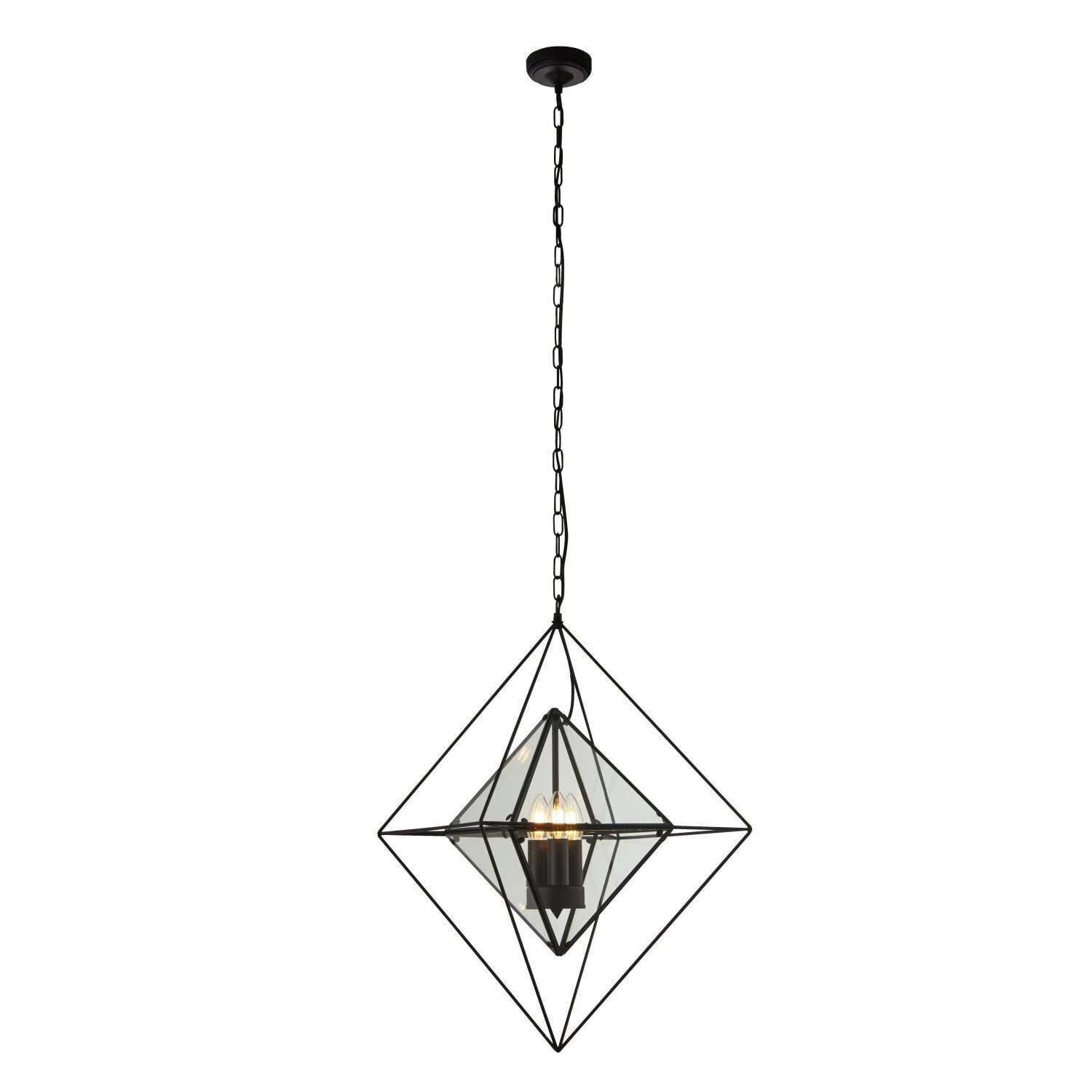 Pendelleuchte Metall Glas B: 57 cm E27 höhenverstellbar