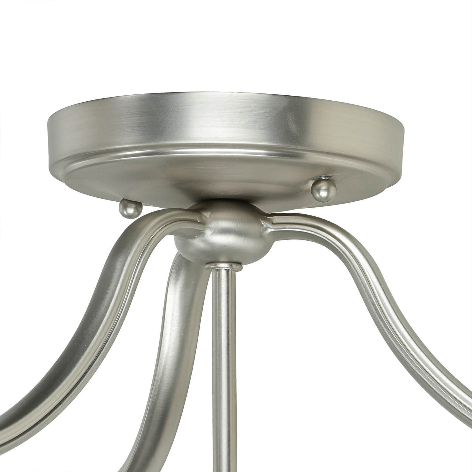 Deckenleuchte E27 Weiß Nickel Ø37cm Glas Metall