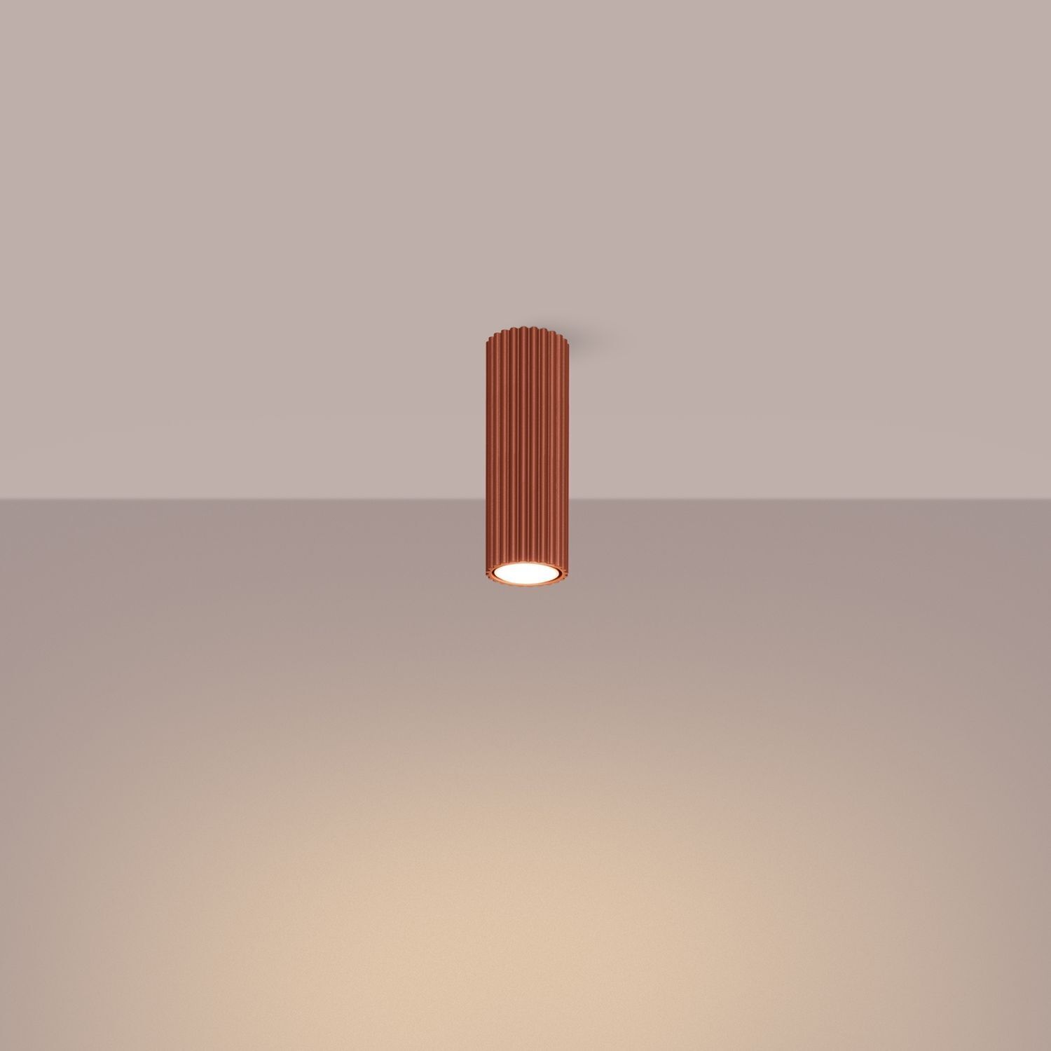 Deckenlampe GU10 H: 20 cm Ø 6,5 cm klein Rot Aufputz Modern