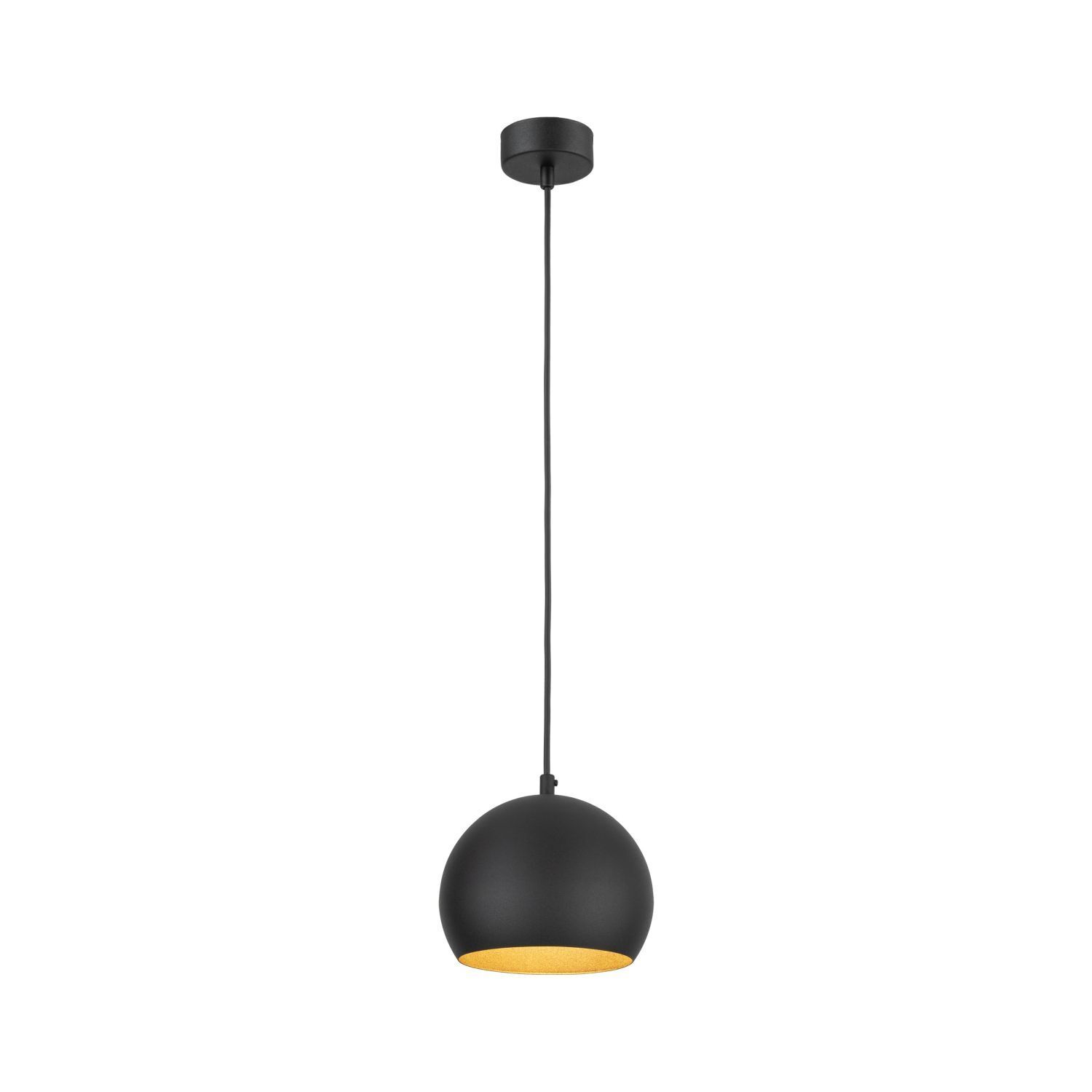 Hängeleuchte Metall E27 rund Ø 17 cm verstellbar Schwarz Kugel Lampe