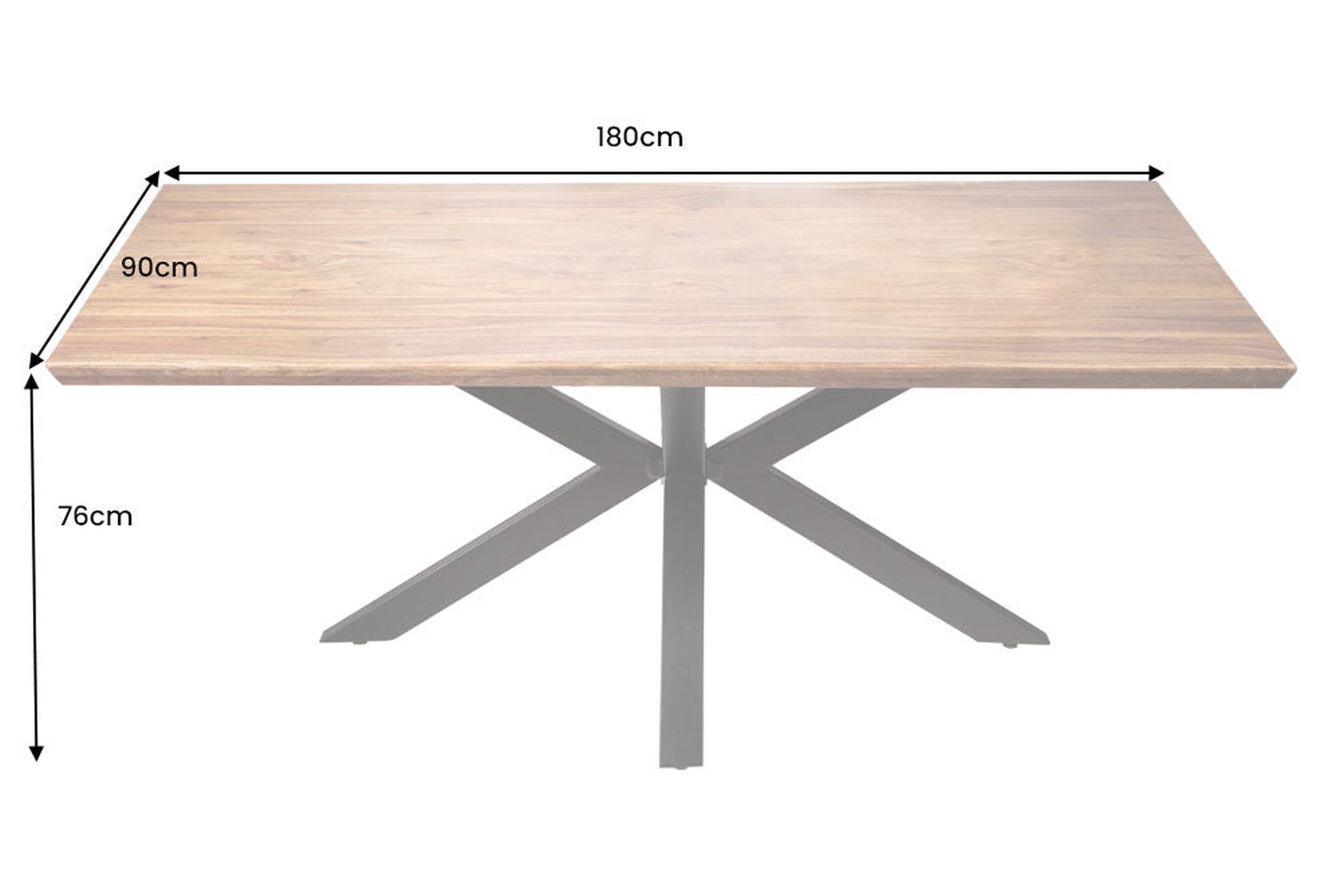 Esstisch Sheesham Holz Metall 180 x 90 cm X-Beine