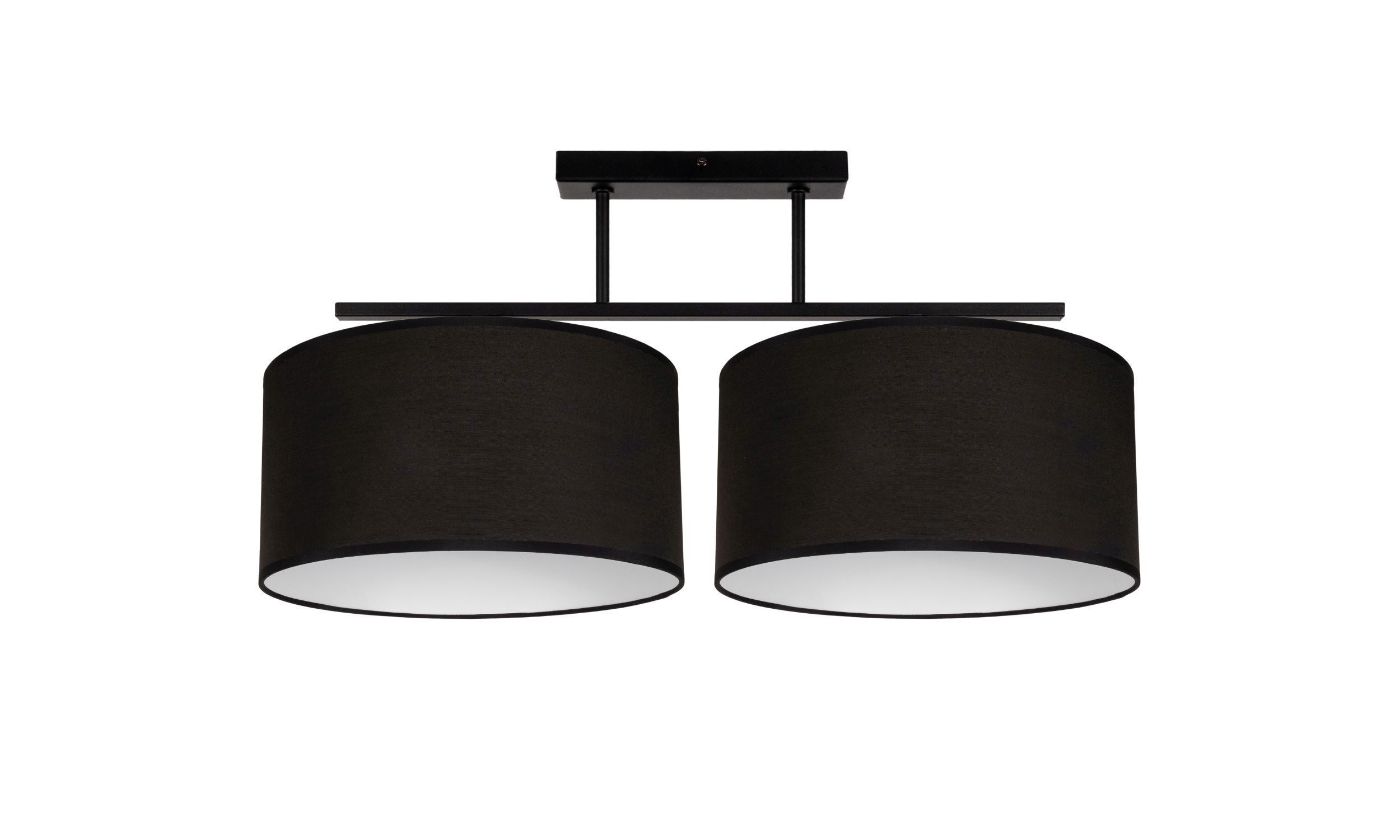 Deckenleuchte Stoff blendarm Schwarz Weiß E27 L:70 cm Lampe, Deckenleuchte