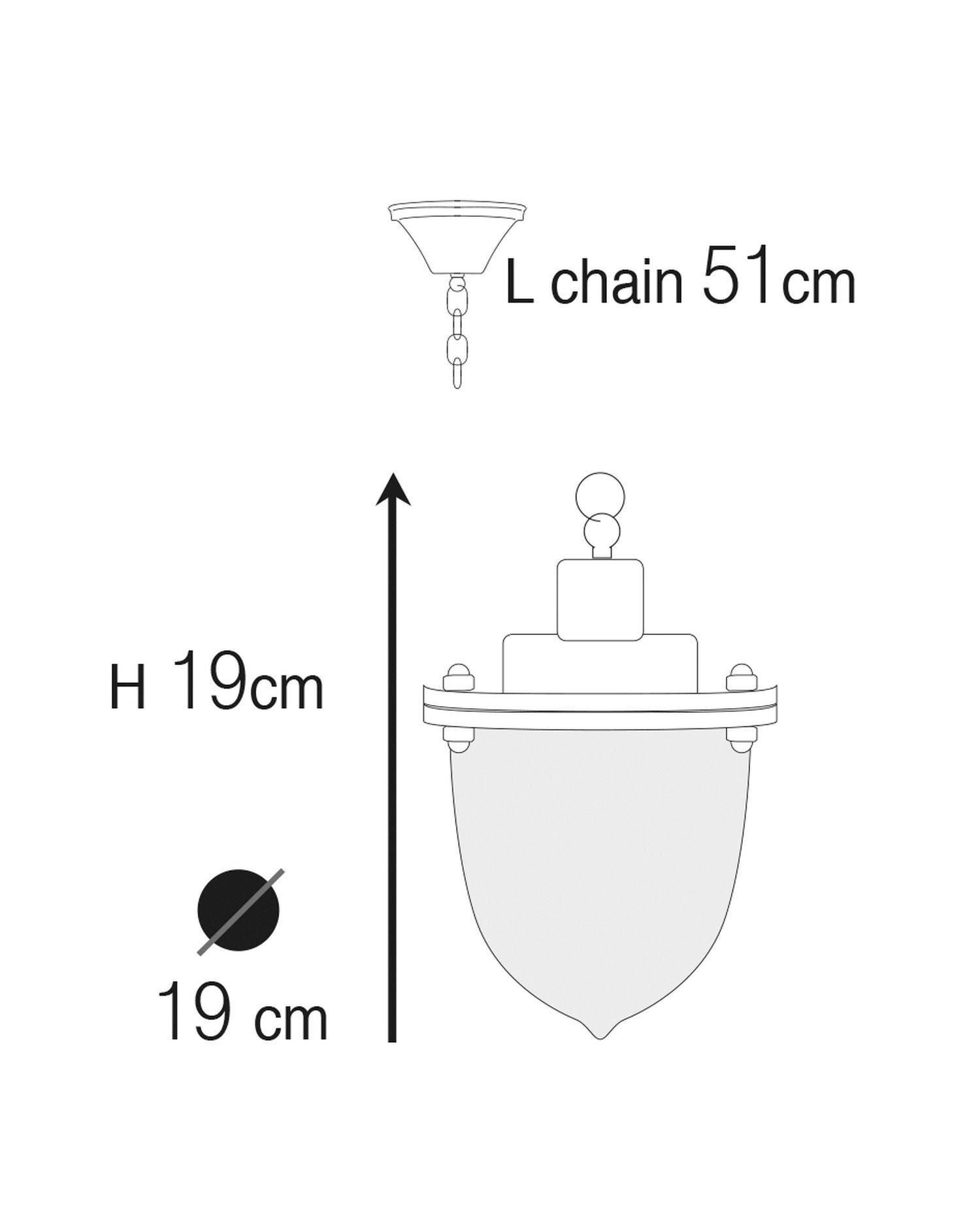 Hängeleuchte außen Glas Messing E27 IP44 rund Ø 19 cm