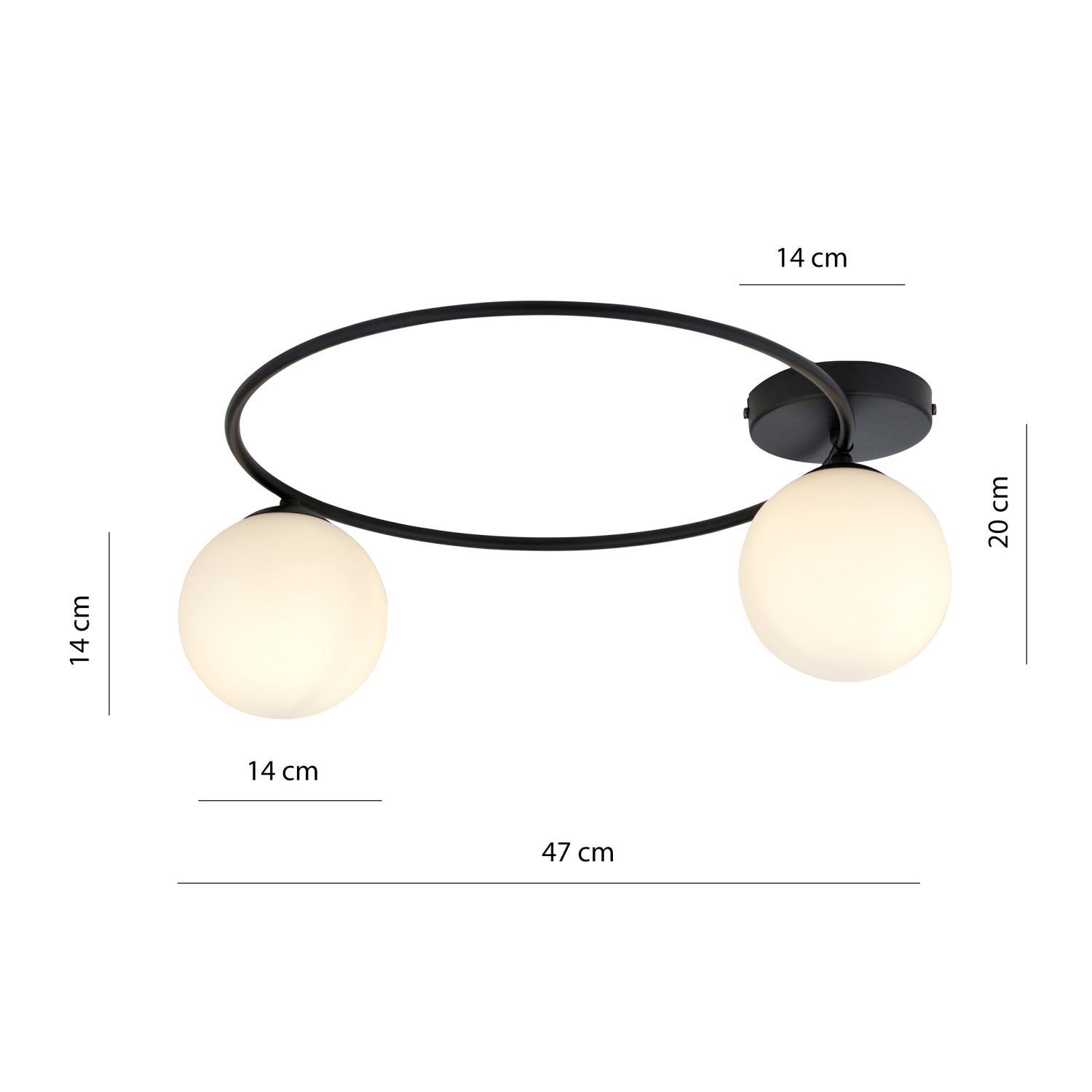 Deckenleuchte Schwarz Weiß E14 Ø 47 cm blendarm