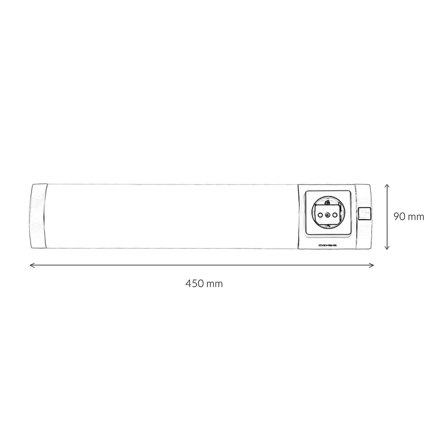 LED Wandleuchte mit Steckdose Schalter für Bad Küche